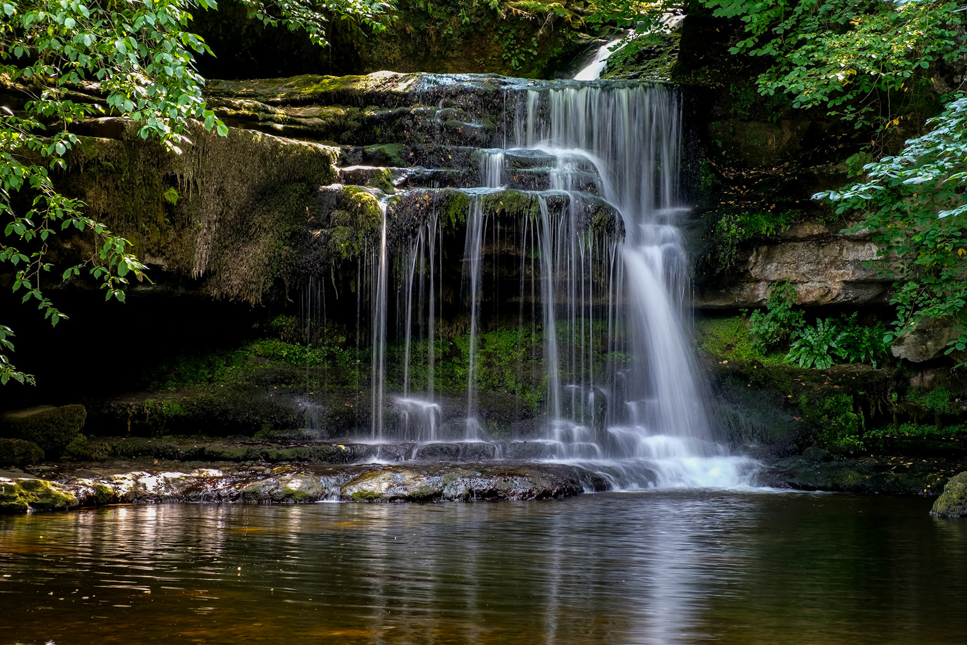 View of Cauldron Force at West Burton in The Yorkshire Dales National Park