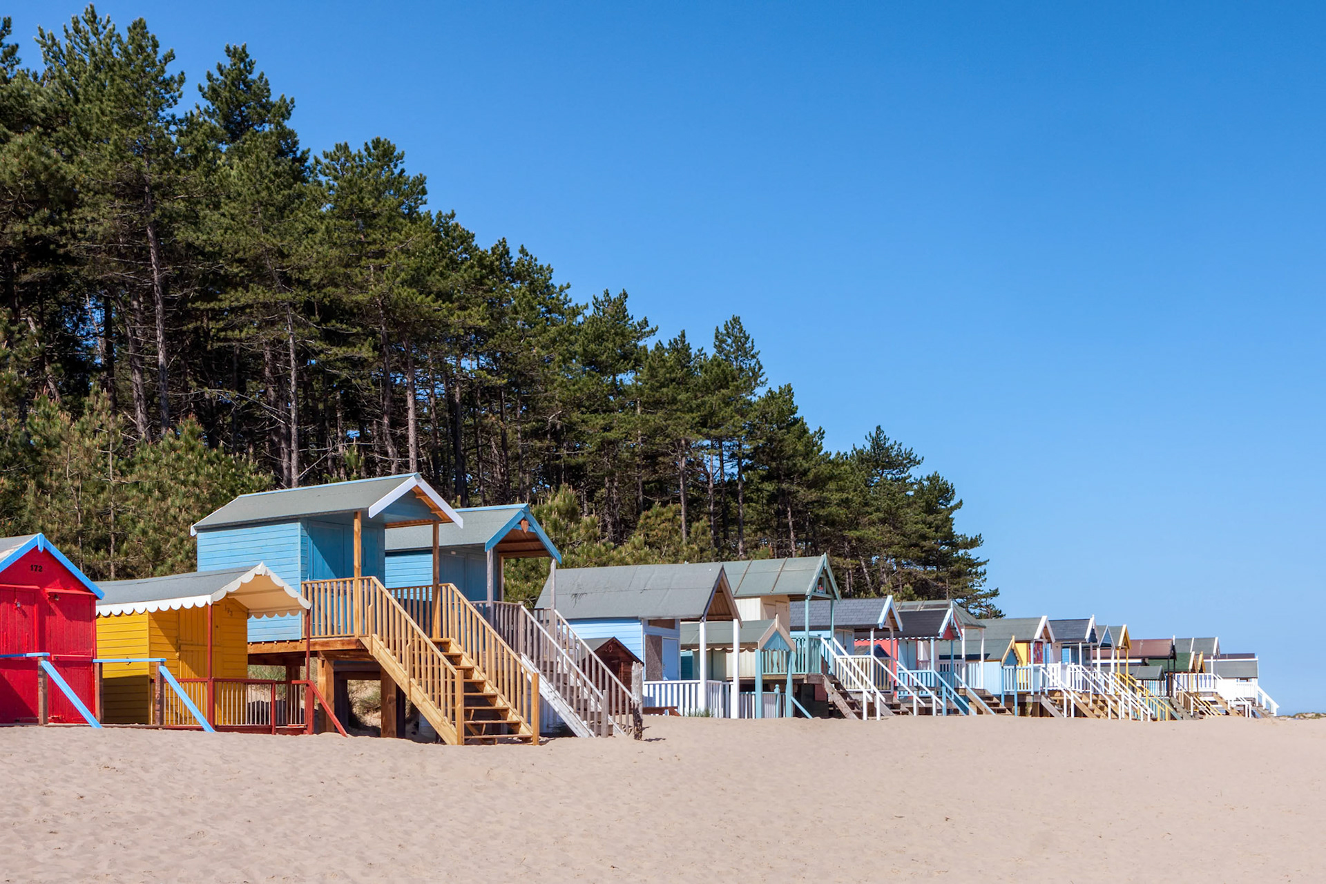 Some Brightly Coloured Beach Huts in Wells Next the Sea