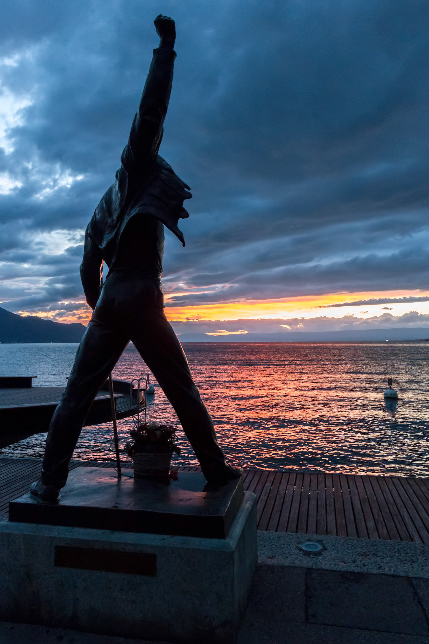 Statue of Freddie Mercury in Montreux Switzerland