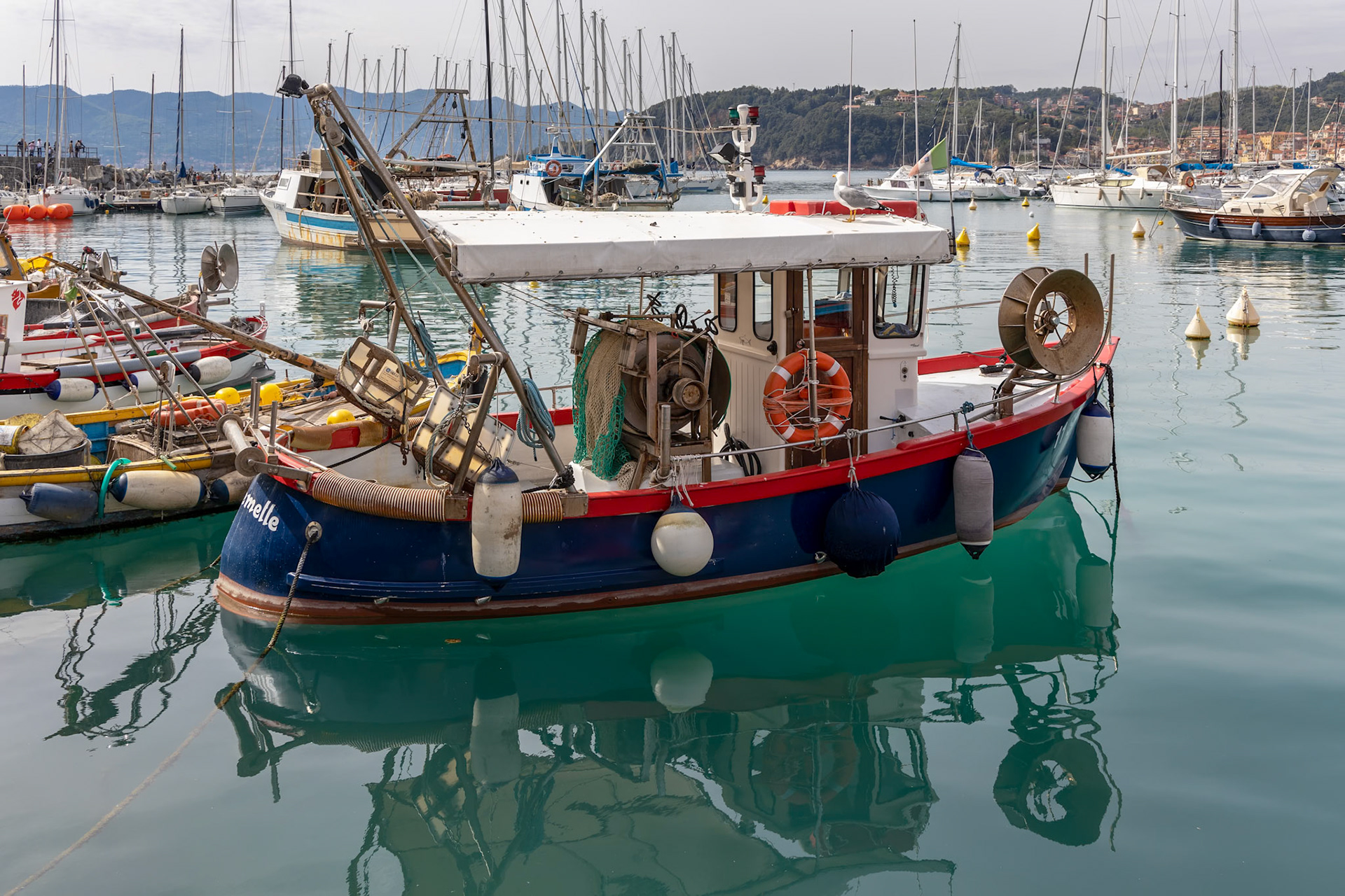 LERICI, LIGURIA/ITALY  - APRIL 21 : Boats in the harbour in Lerici in Liguria Italy on April 21, 2019