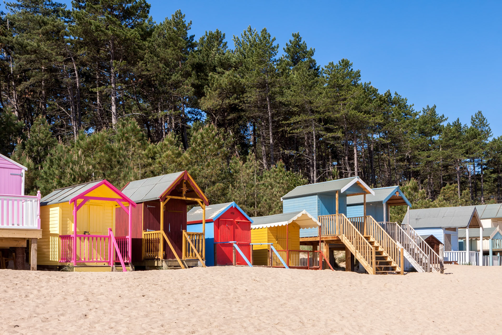 Some Brightly Coloured Beach Huts in Wells Next the Sea