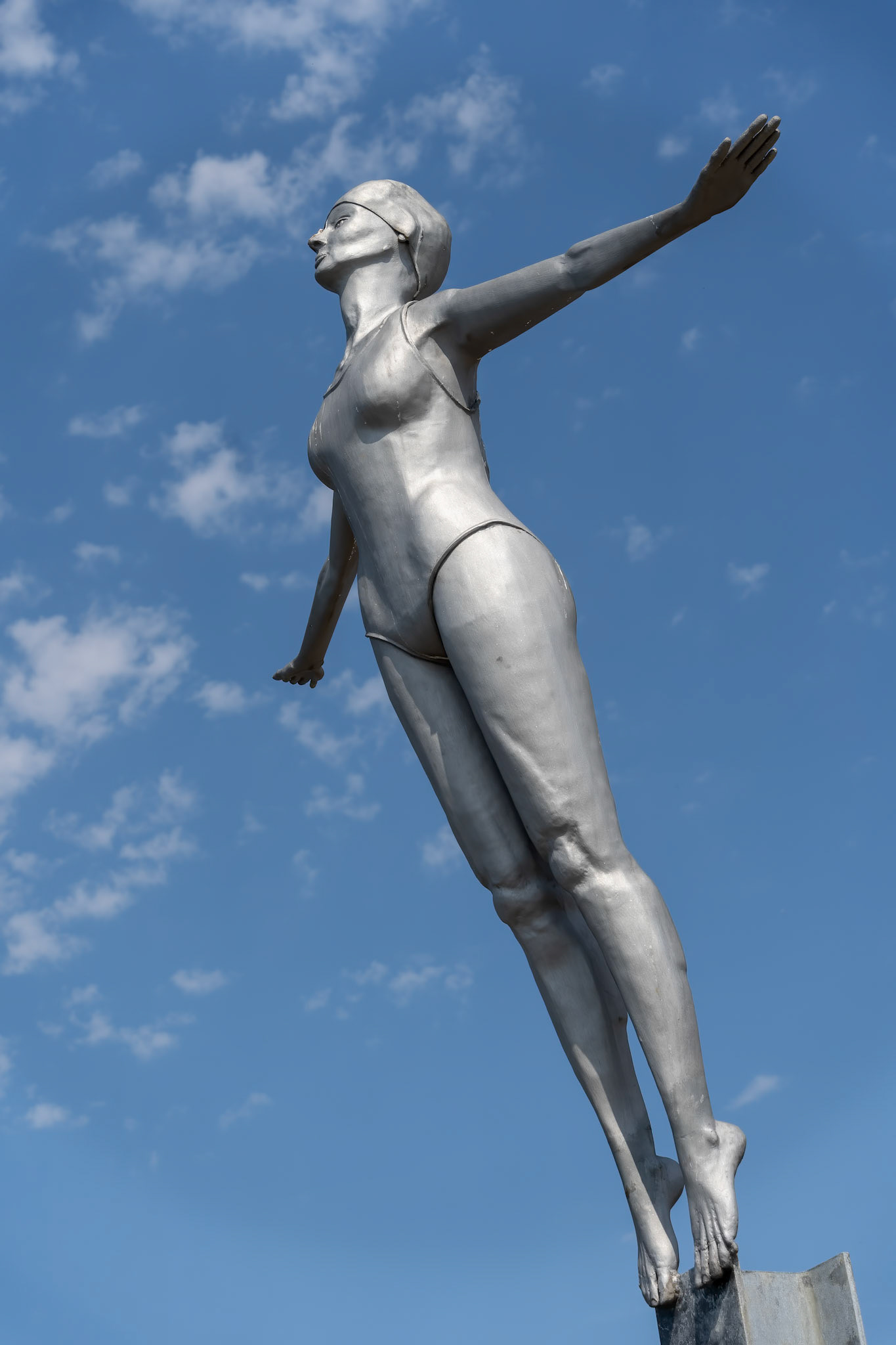 SCARBOROUGH,  NORTH YORKSHIRE, UK - JULY 18: Bathing Belle Statue on the Pier in Scarborough, North Yorkshire on July 18, 2022.