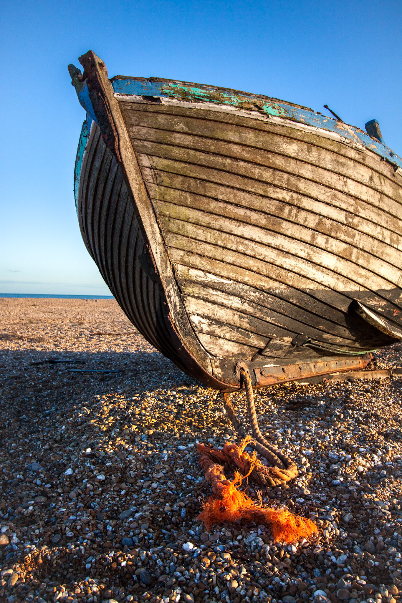 DUNGENESS, KENT/UK - DECEMBER 17 :  Derelict Fishing Boat on Dungeness Beach in Kent on December 17, 2008