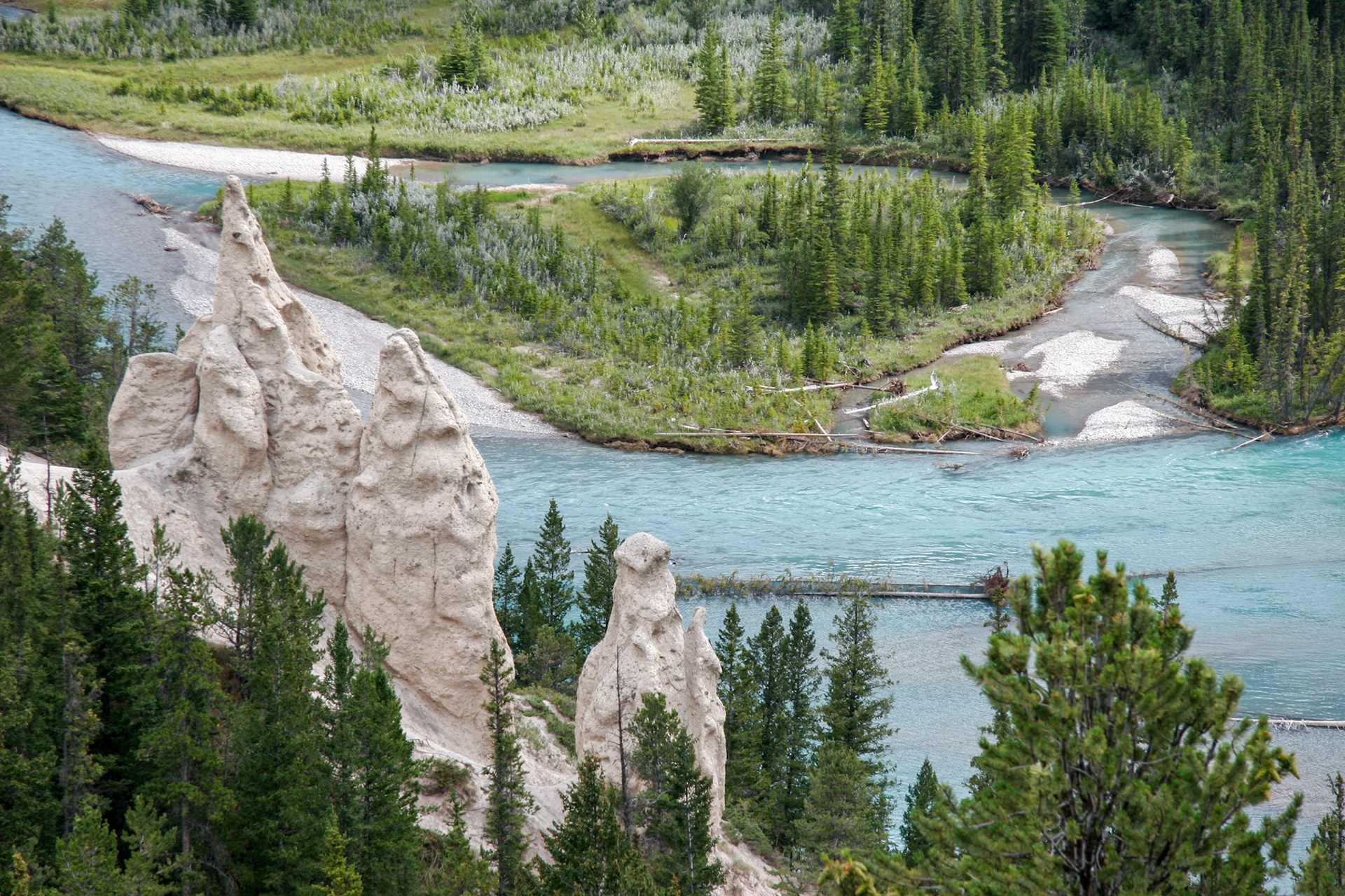 Bow River and the Hoodoos near Banff