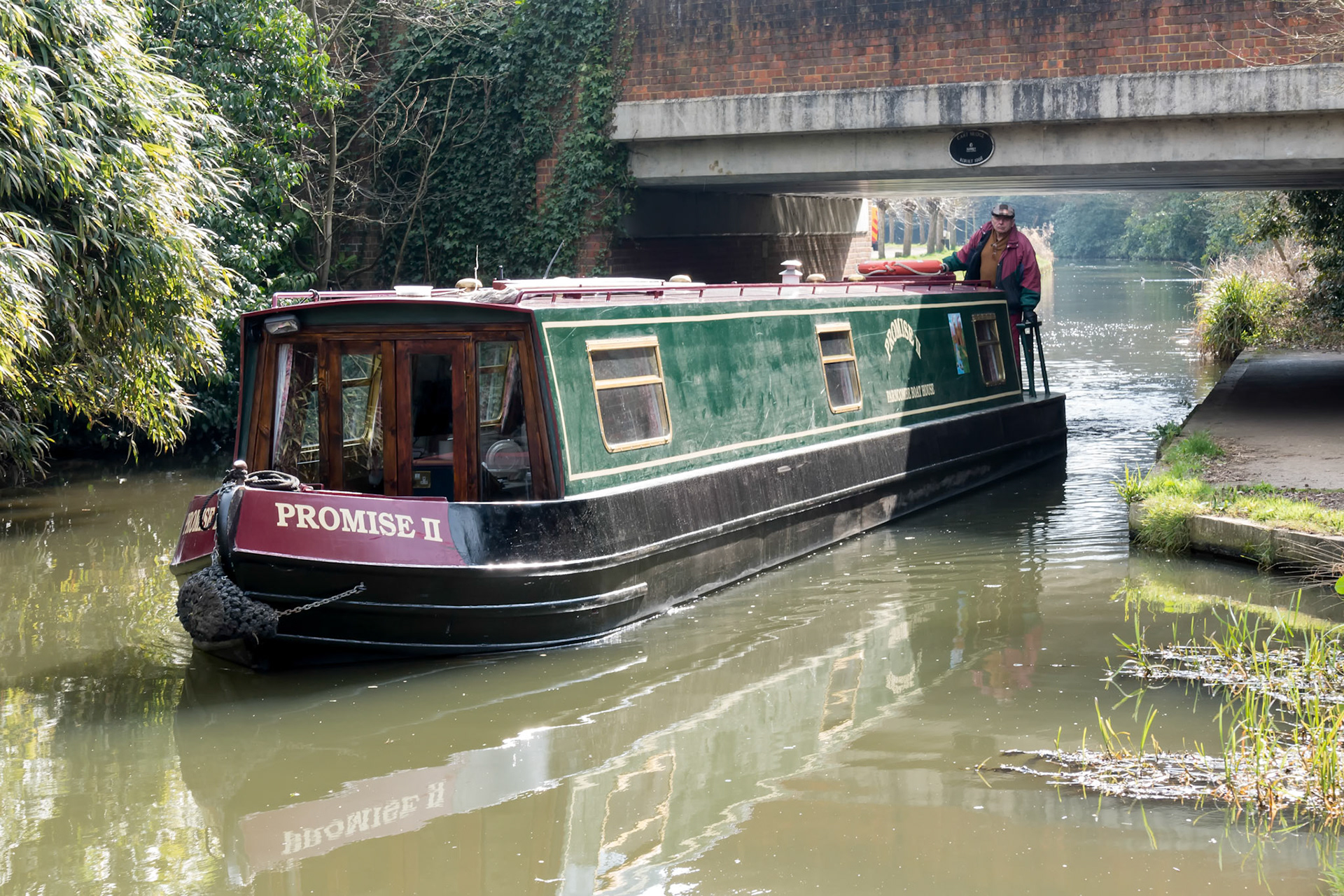 Narrow Boat on the River Wey Navigations Canal