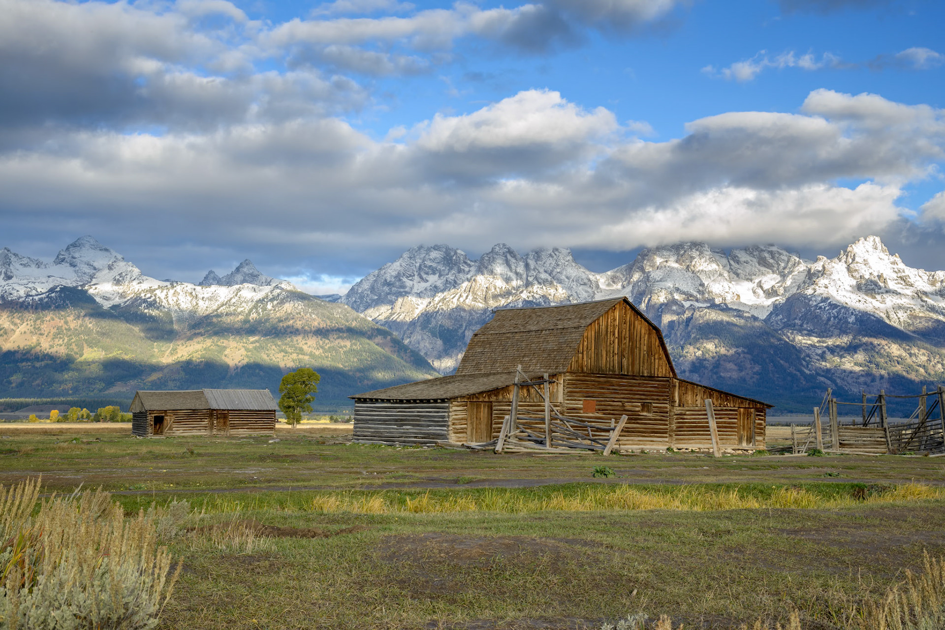 View of Mormon Row near Jackson Wyoming