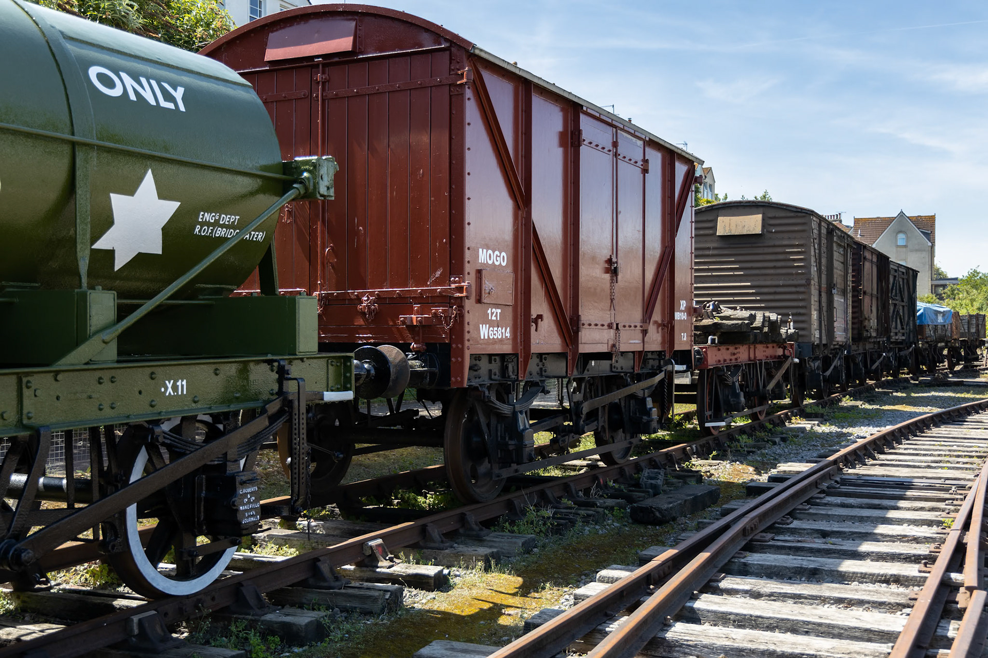 BRISTOL, UK - MAY 14 : Railway rolling stock in the dockyard area of Bristol on May 14, 2019