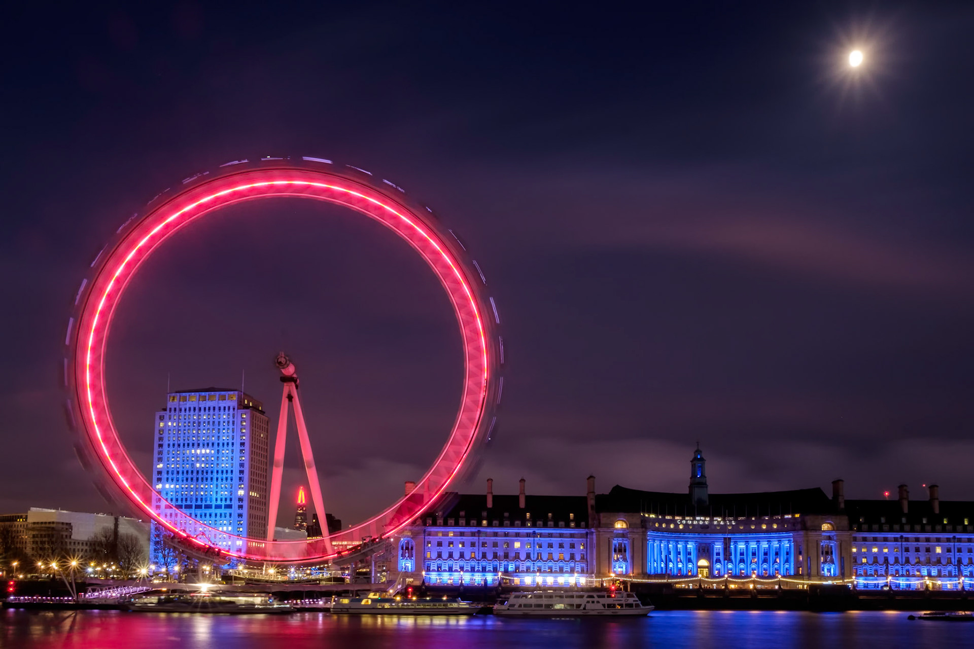 View of the London Eye at Night