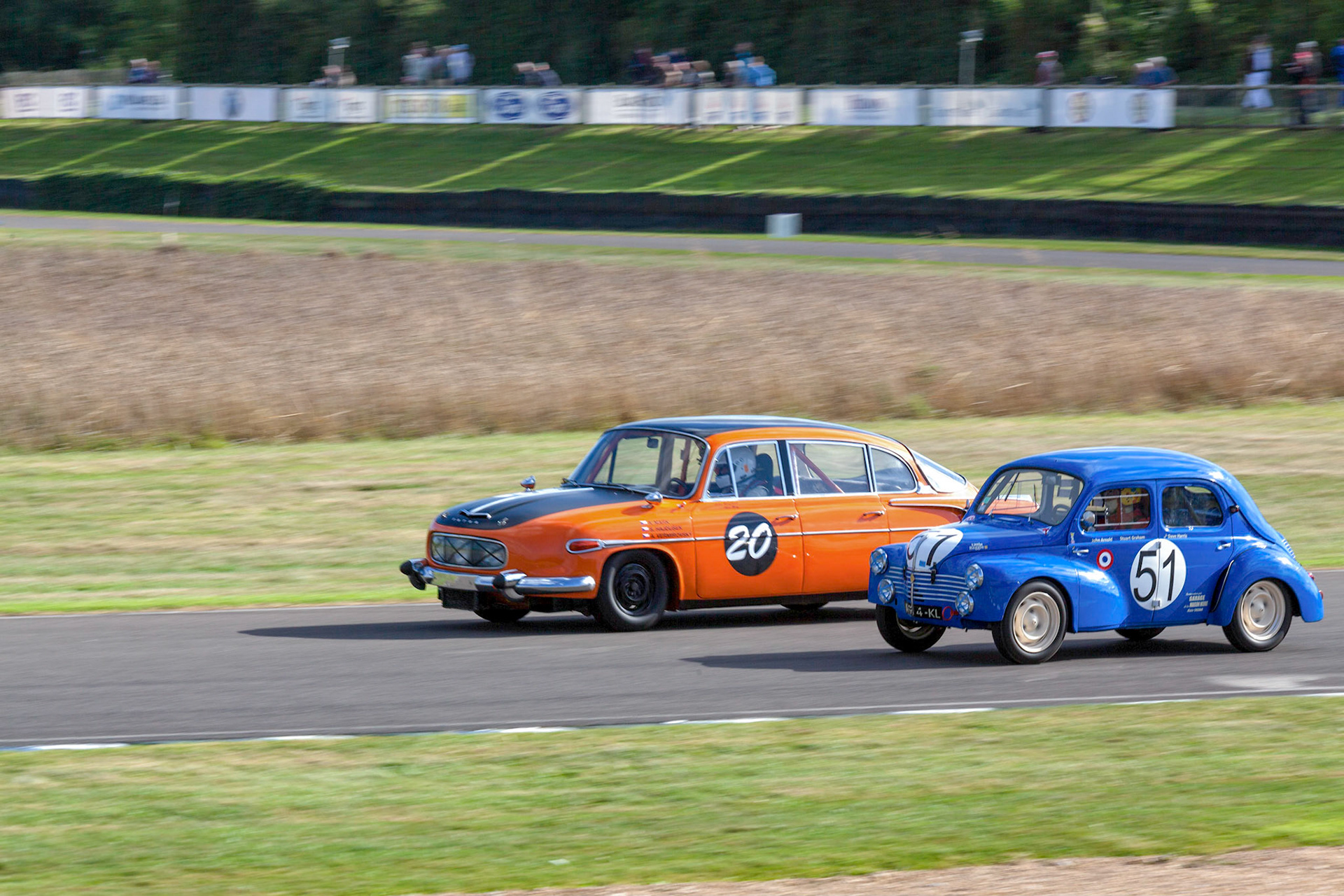 GOODWOOD, WEST SUSSEX/UK - SEPTEMBER 14 : Vintage Racing at Goodwood at Goodwood on September 14, 2012. Two unidentified people