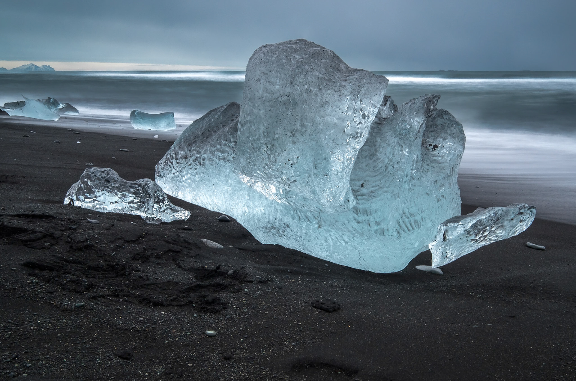 View of an Iceberg on Jokulsarlon Beach