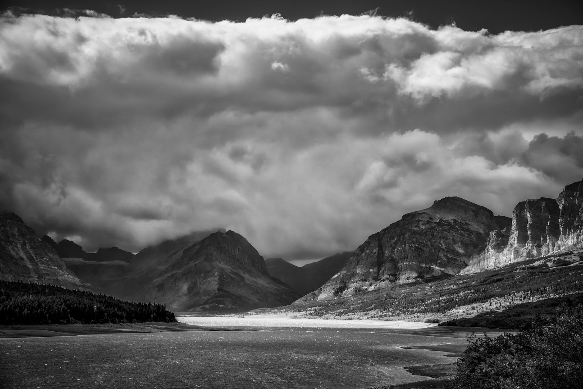 Storm Clouds Gathering over Lake Sherburne