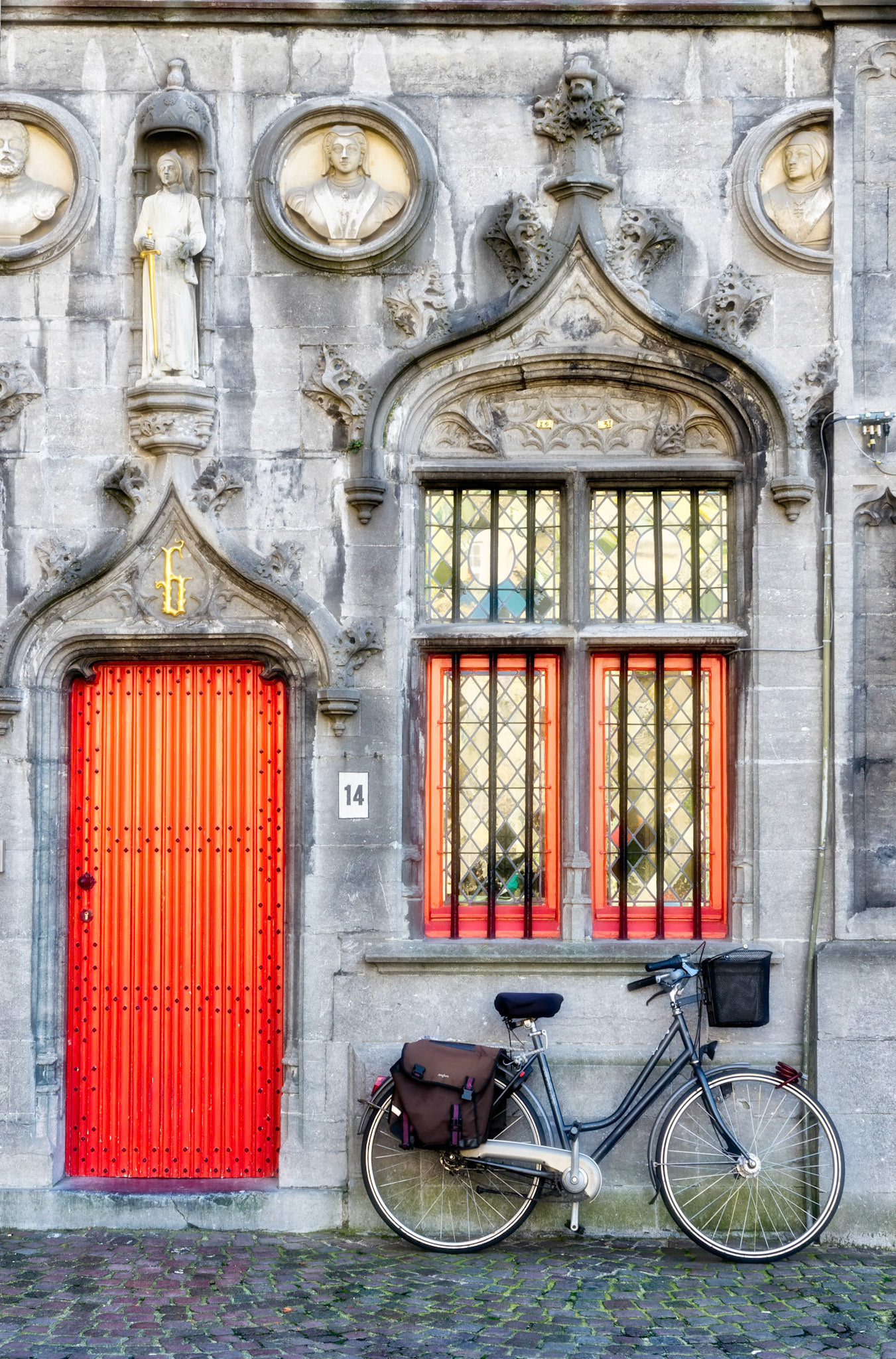 Bicycle outside a Property in Market Square Bruges