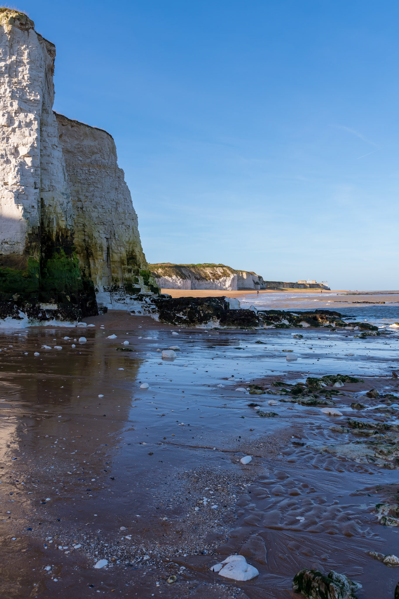 View of chalk cliffs at Botany Bay near Broadstairs in Kent