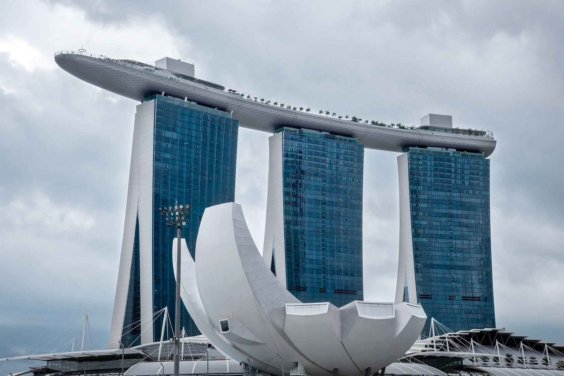 View of the Sands SkyPark Hotel in Singapore