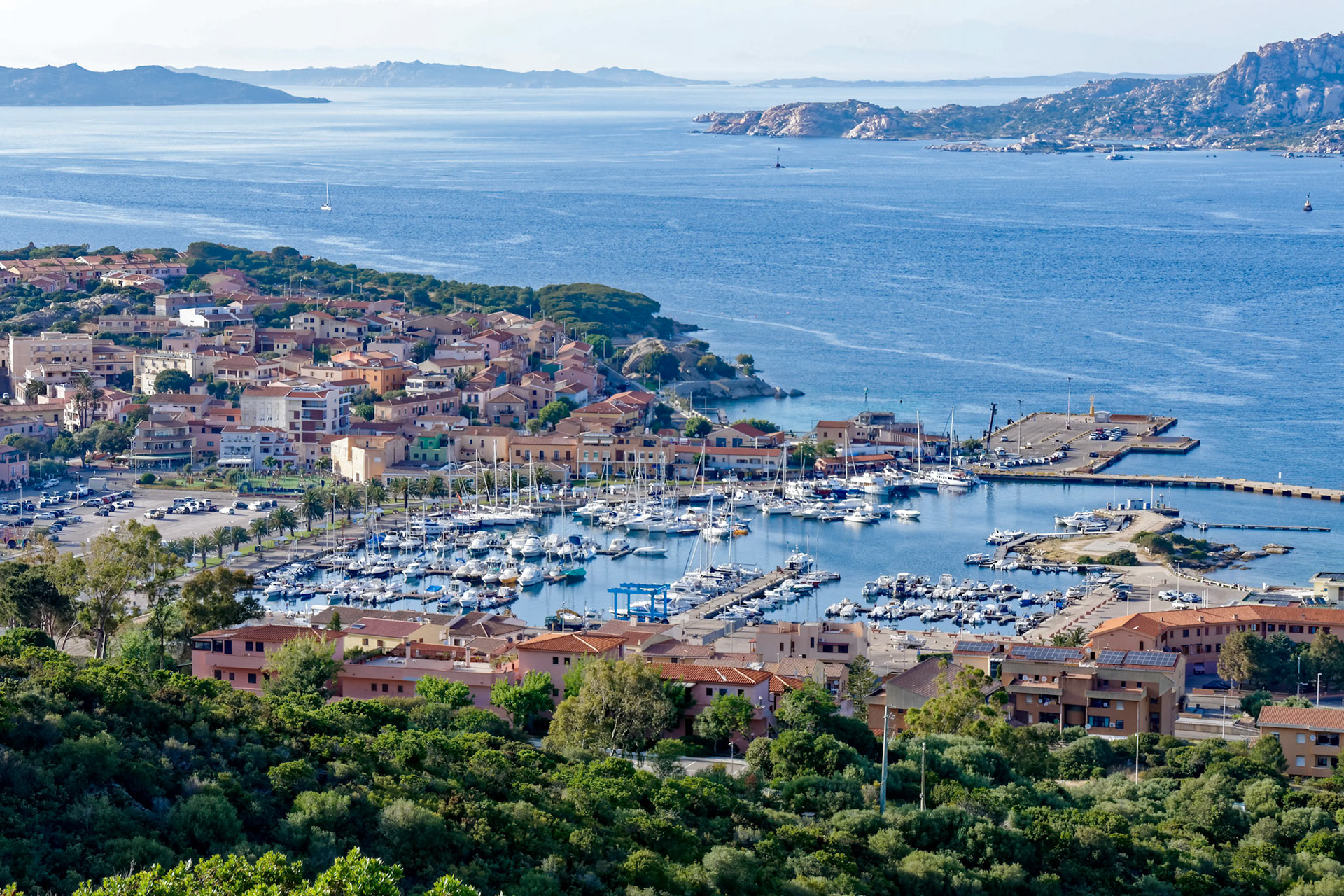 View down to Palau in Sardinia