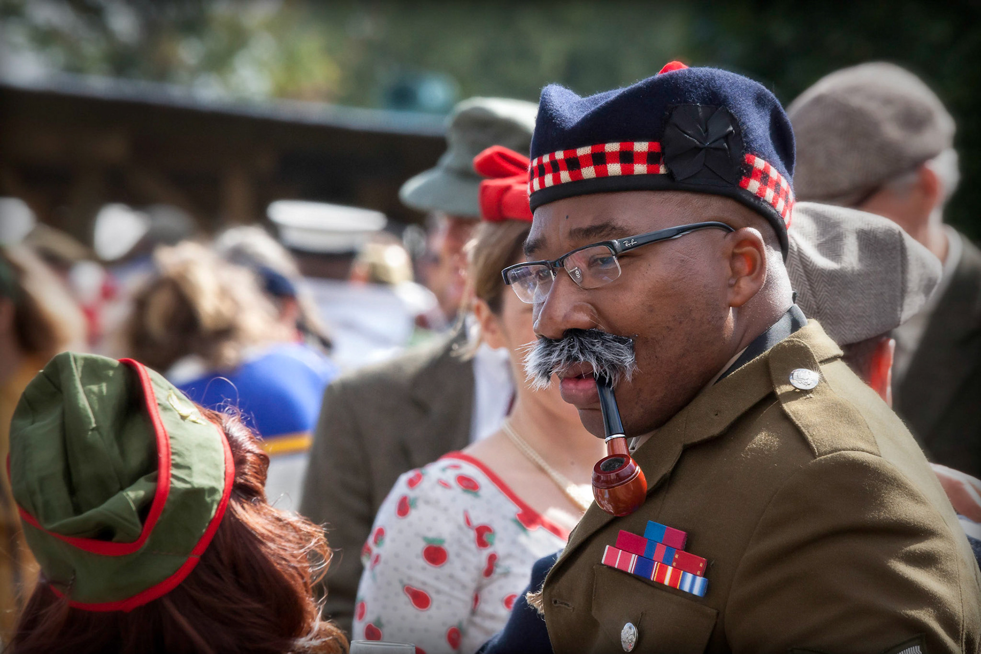Soldier Enjoying His Pipe at the Goodwood Revival