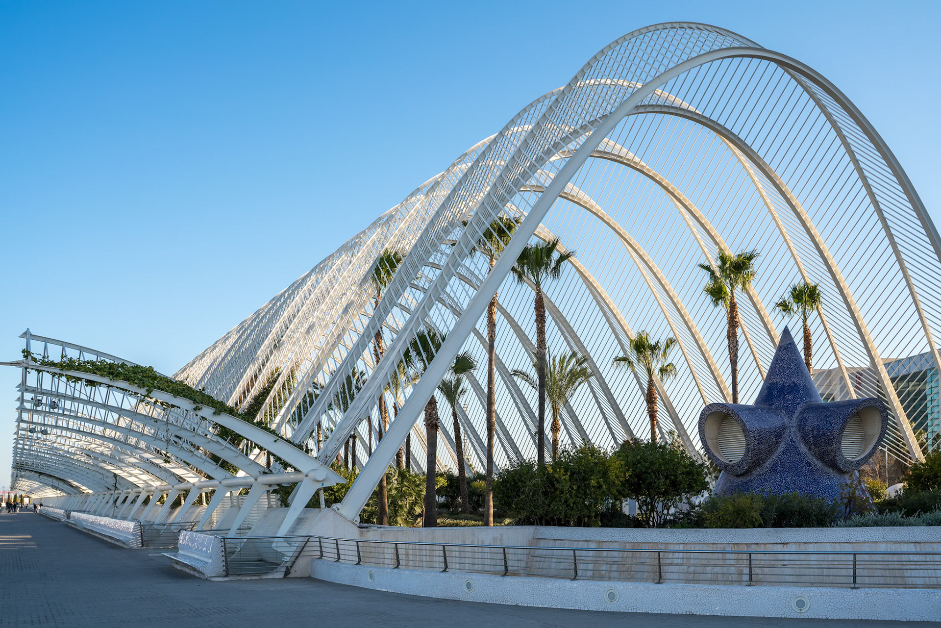 VALENCIA, SPAIN - FEBRUARY 25 : City of Arts and Sciences in Valencia Spain on February 25, 2019. Unidentified people