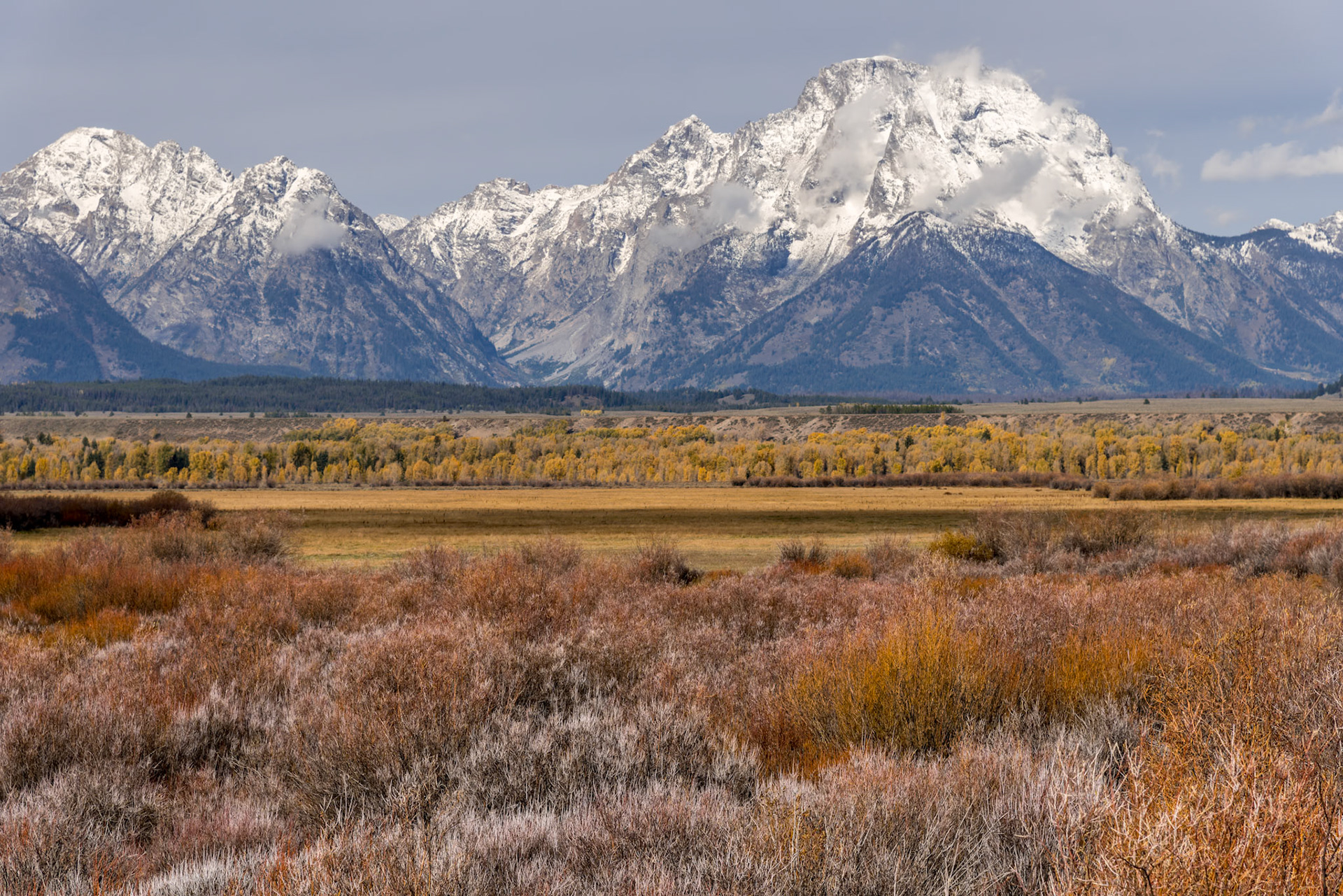 View of the Grand Teton Mountain Range