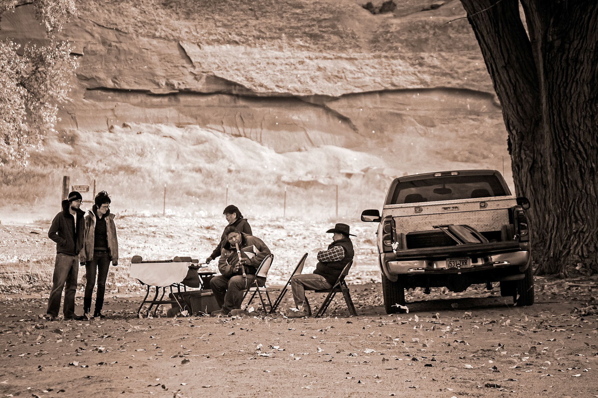 Navajo Indians Selling Their Wares in Canyon de Chelly