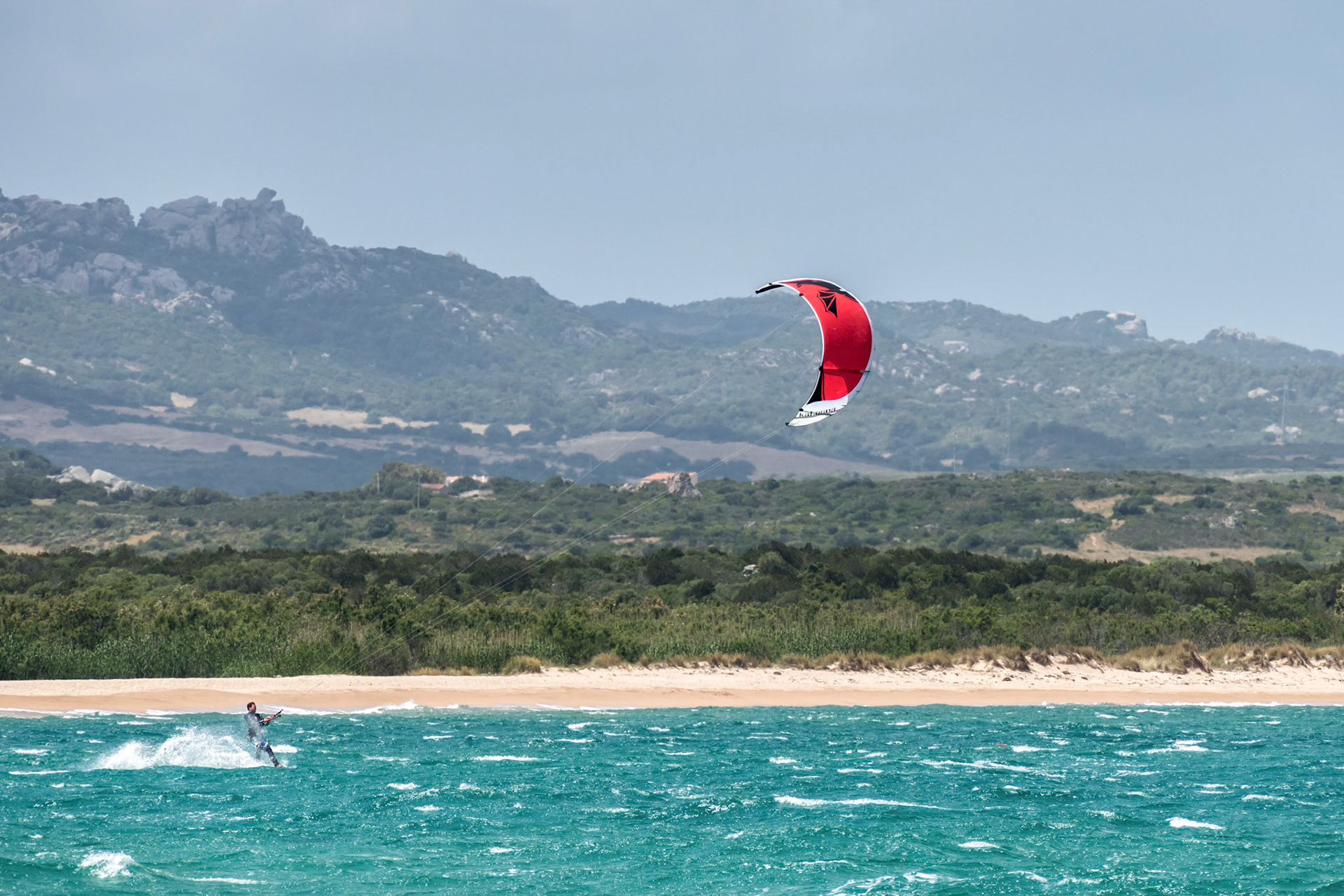 Kitesurfing at Porto Pollo in Sardinia