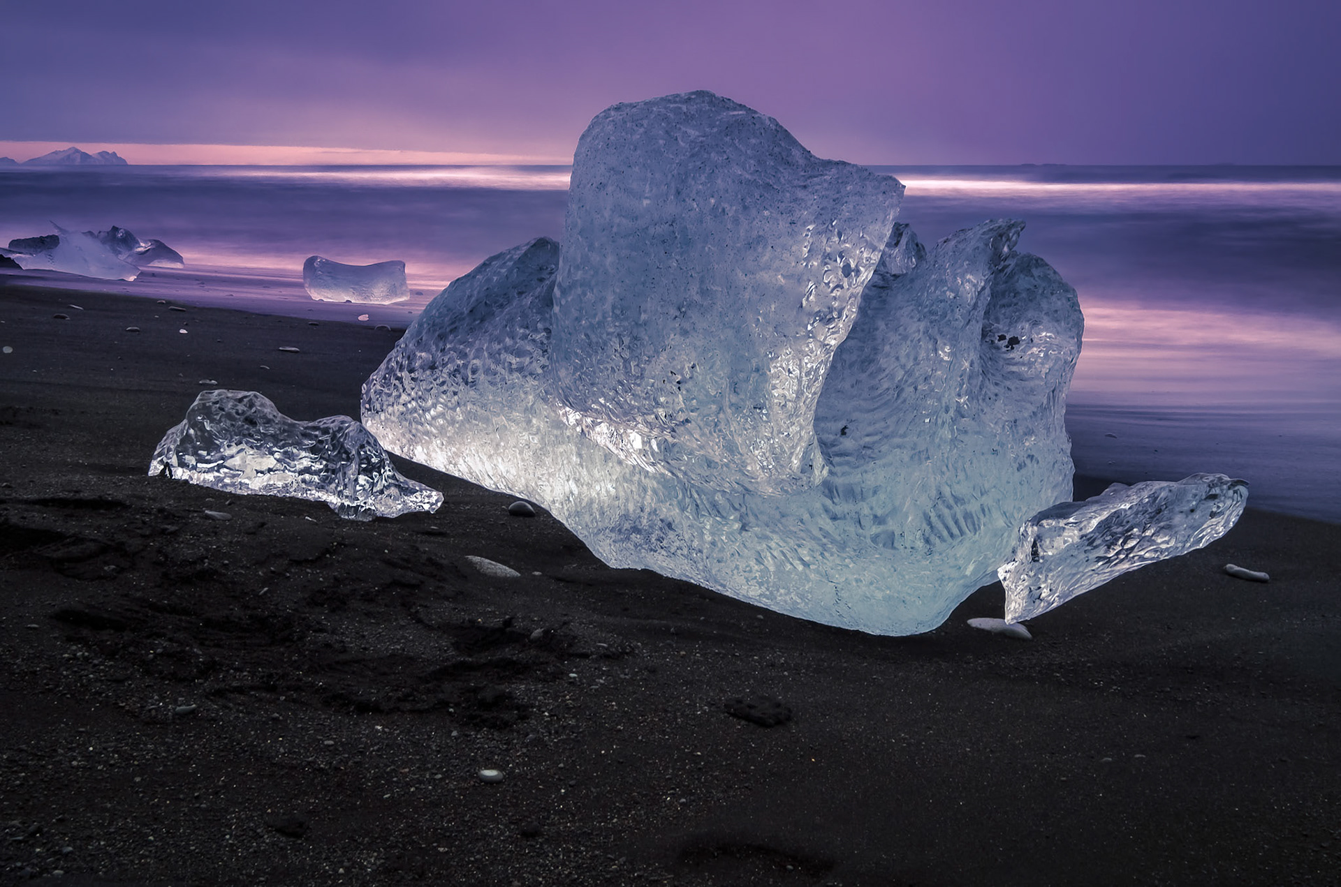 View of an Iceberg on Jokulsarlon Beach
