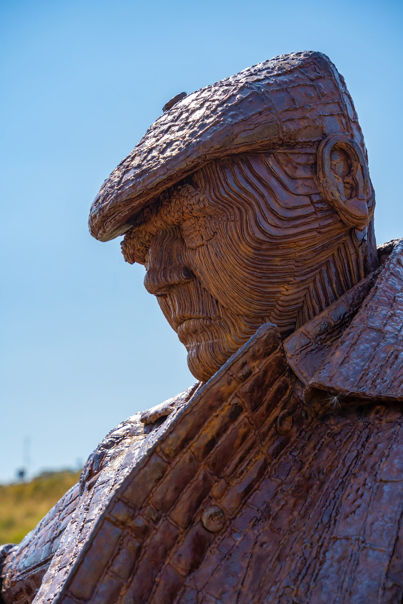 SCARBOROUGH,  NORTH YORKSHIRE, UK - JULY 18: Freddie Gilroy and the Belsen Stragglers statue in Scarborough, North Yorkshire on July 18, 2022
