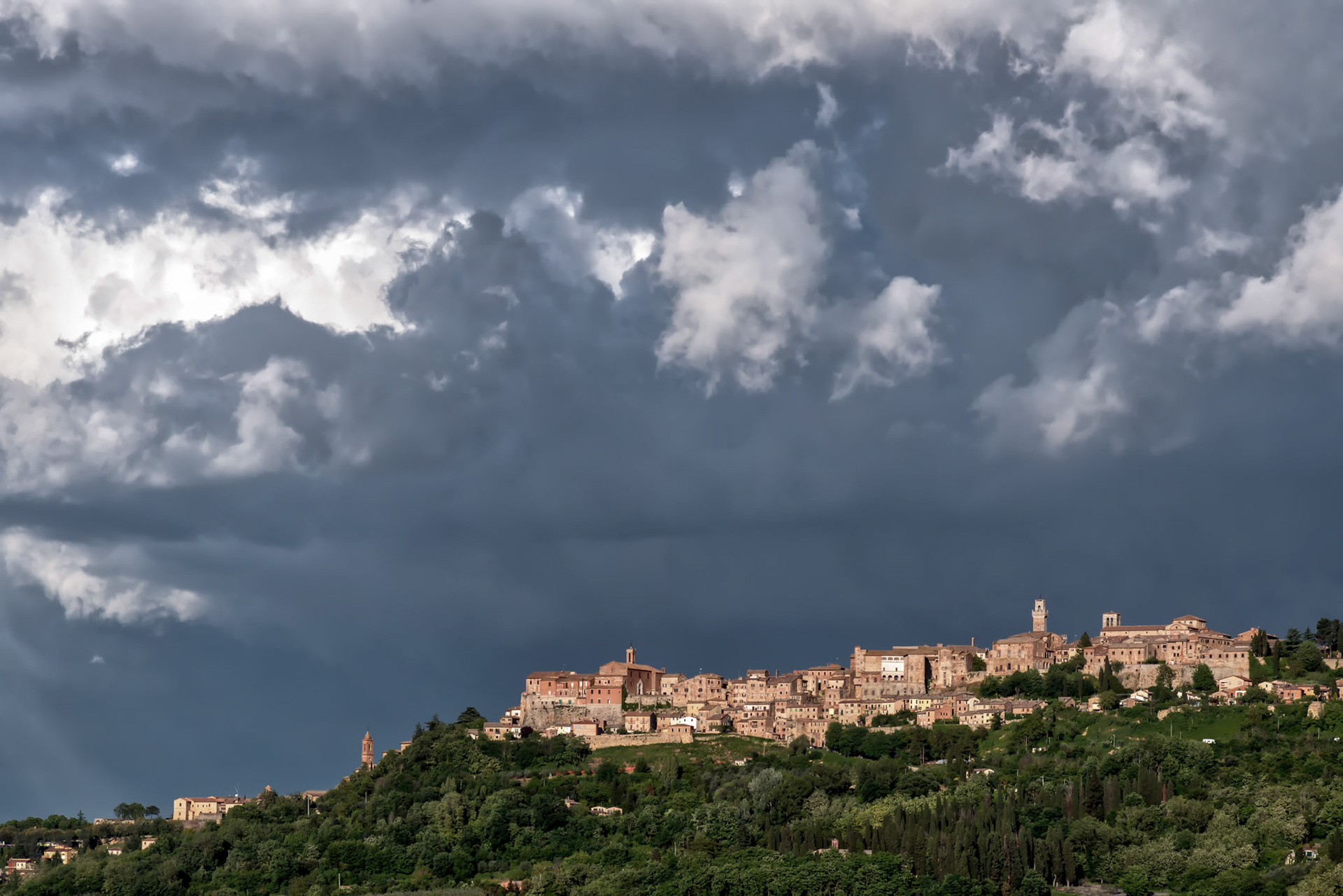 View up to Montepulciano Tuscany