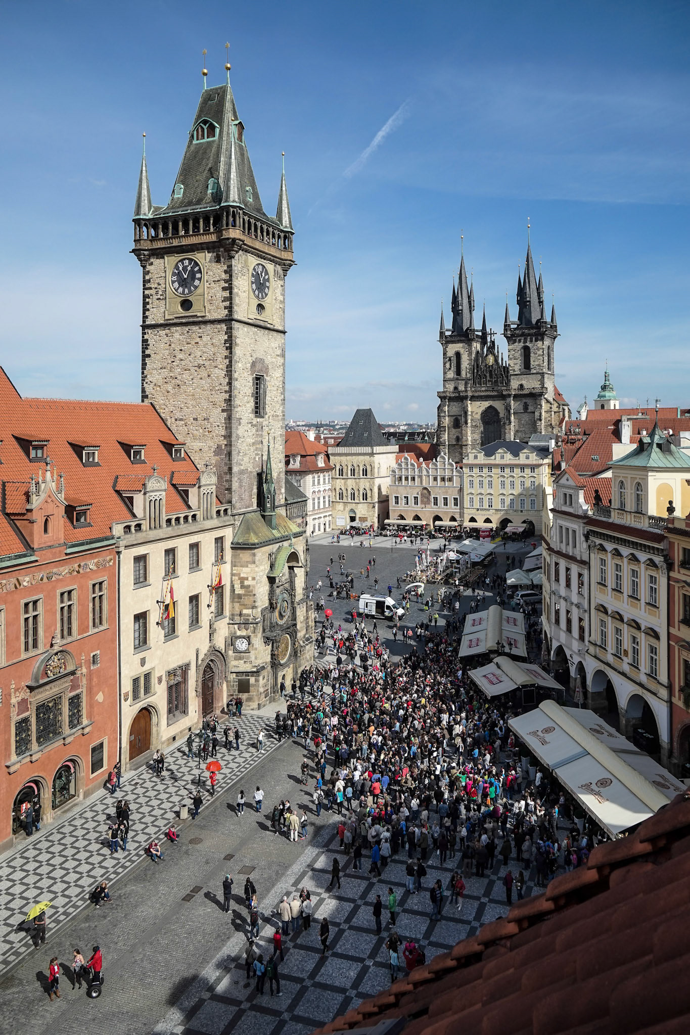 Old City Hall Tower and Church of Our Lady before Tyn in Prague