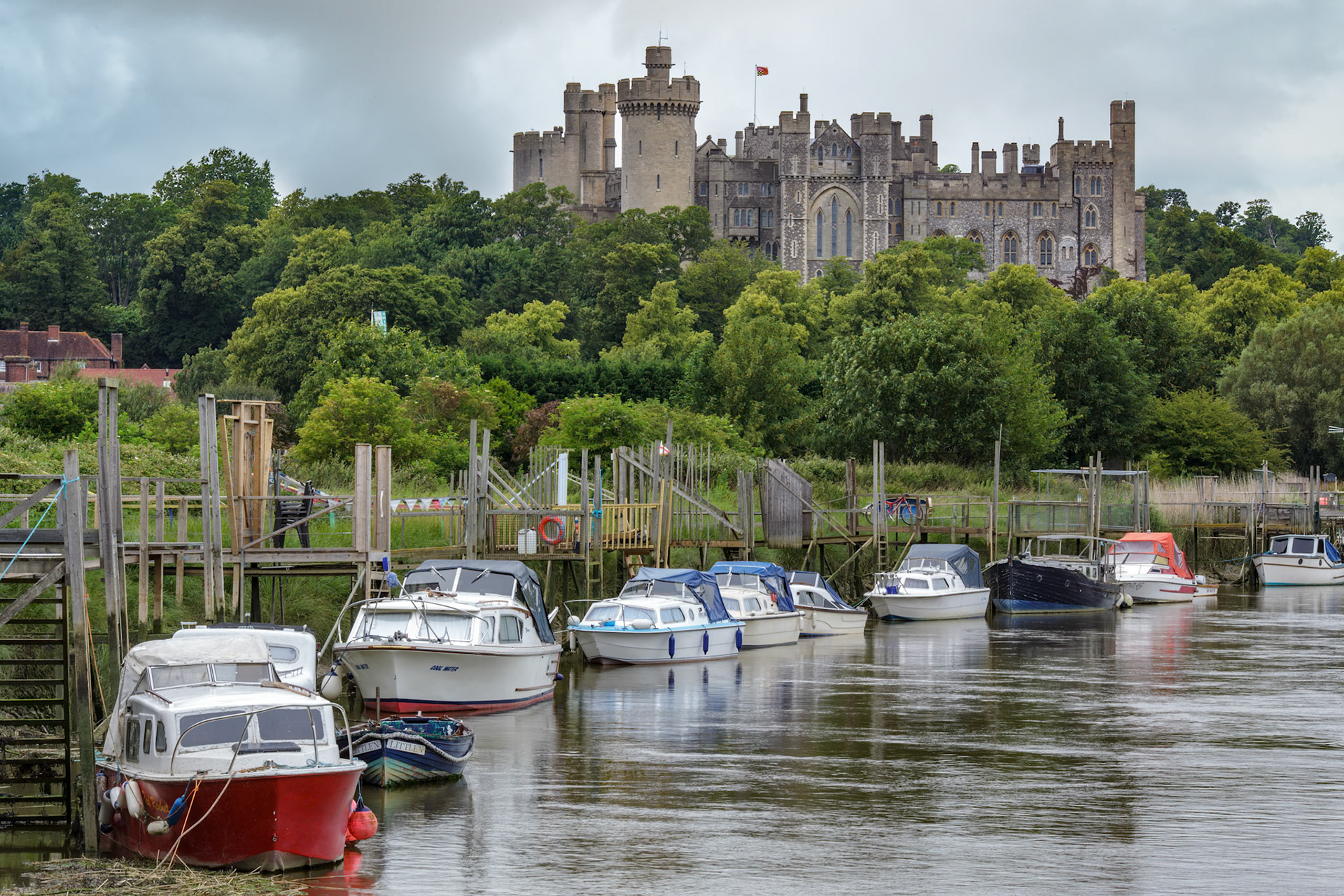 View along the River Arun to Arundel Castle