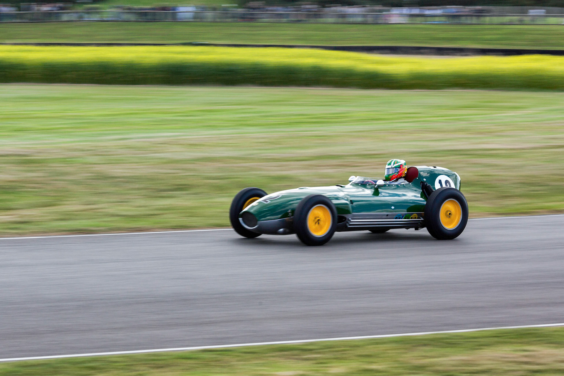 GOODWOOD, WEST SUSSEX/UK - SEPTEMBER 14 : Vintage Racing at Goodwood at Goodwood on September 14, 2012. One unidentified person