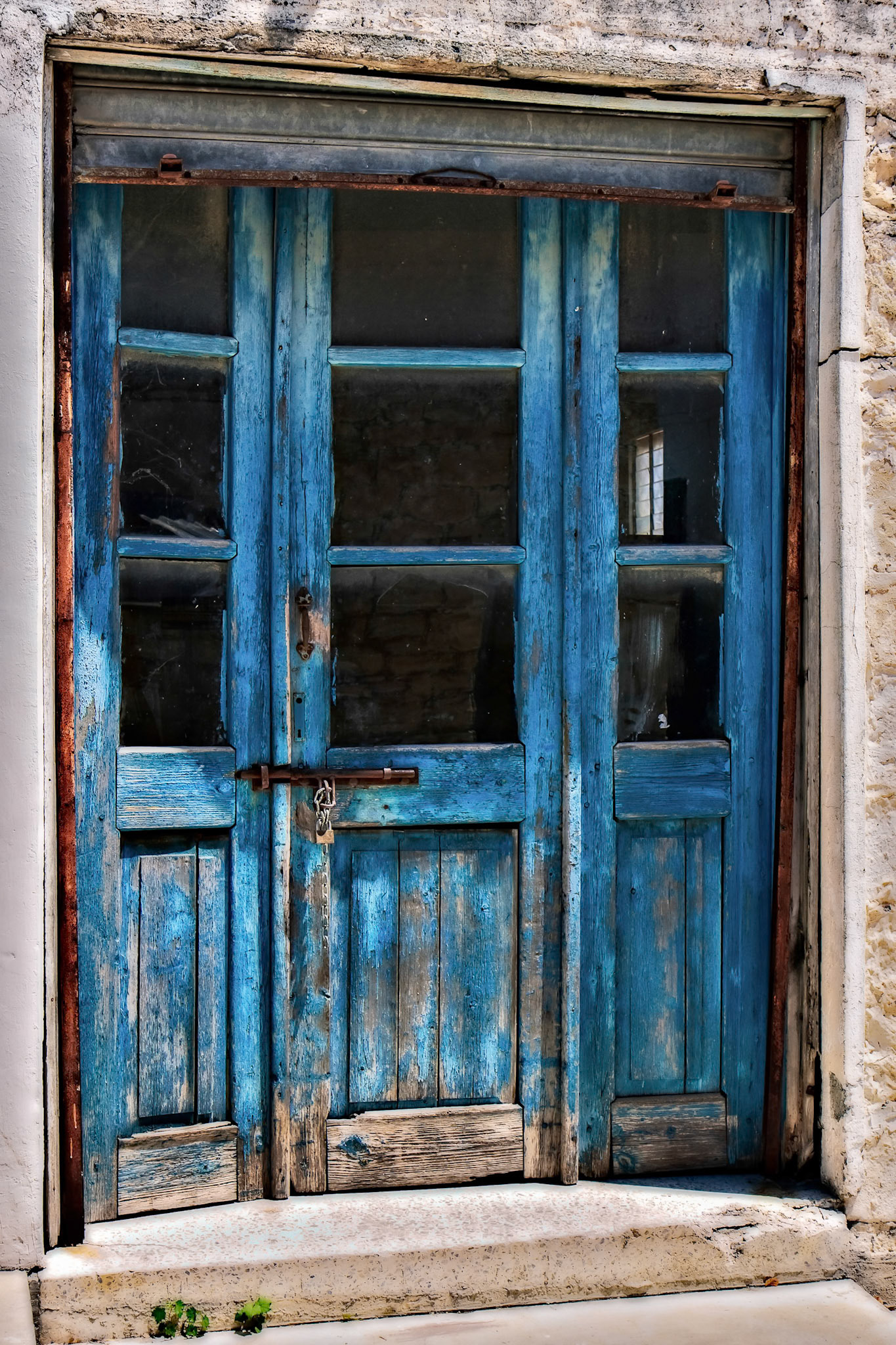 Close-up of Old Doors in Omodhos