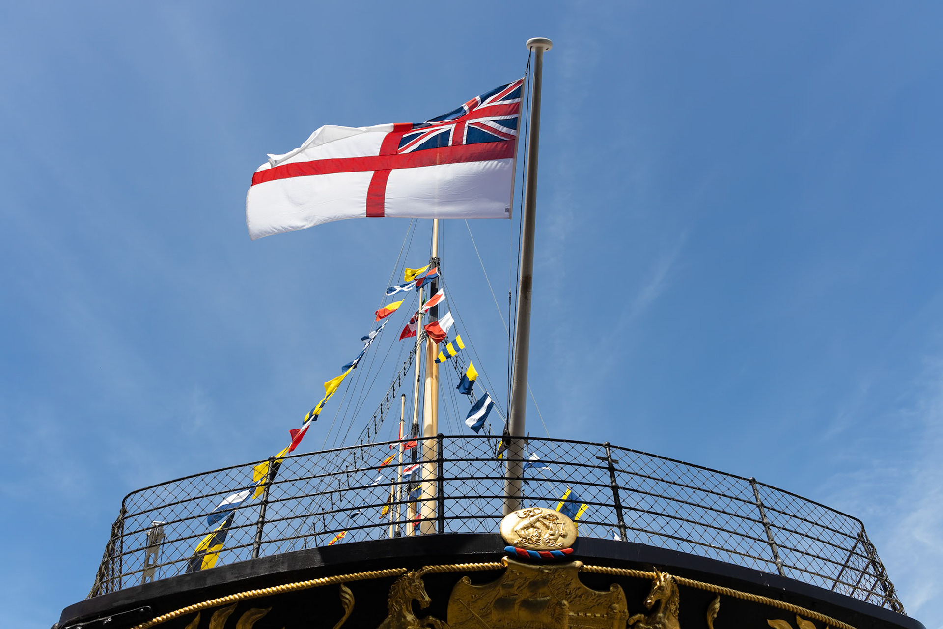 BRISTOL, UK - MAY 14 : View of the SS Great Britain in dry dock in Bristol on May 14, 2019