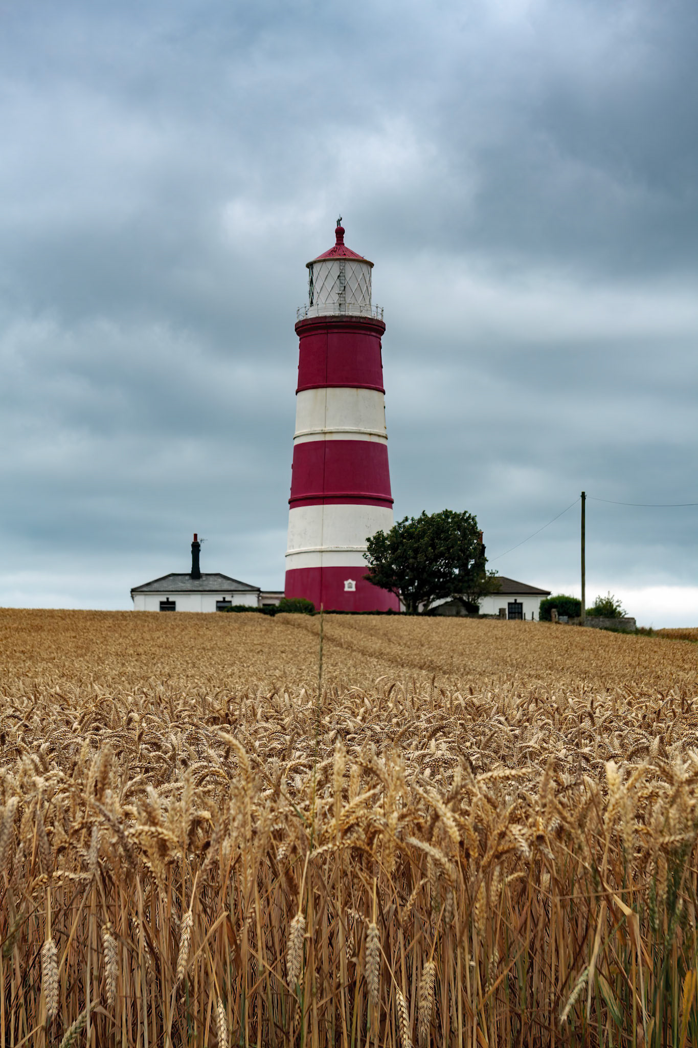 HAPPISBURGH, NORFOLK, UK - AUGUST 6 : Storm approaching the Lighthouse at Happisburgh in Norfolk on August 6, 2008