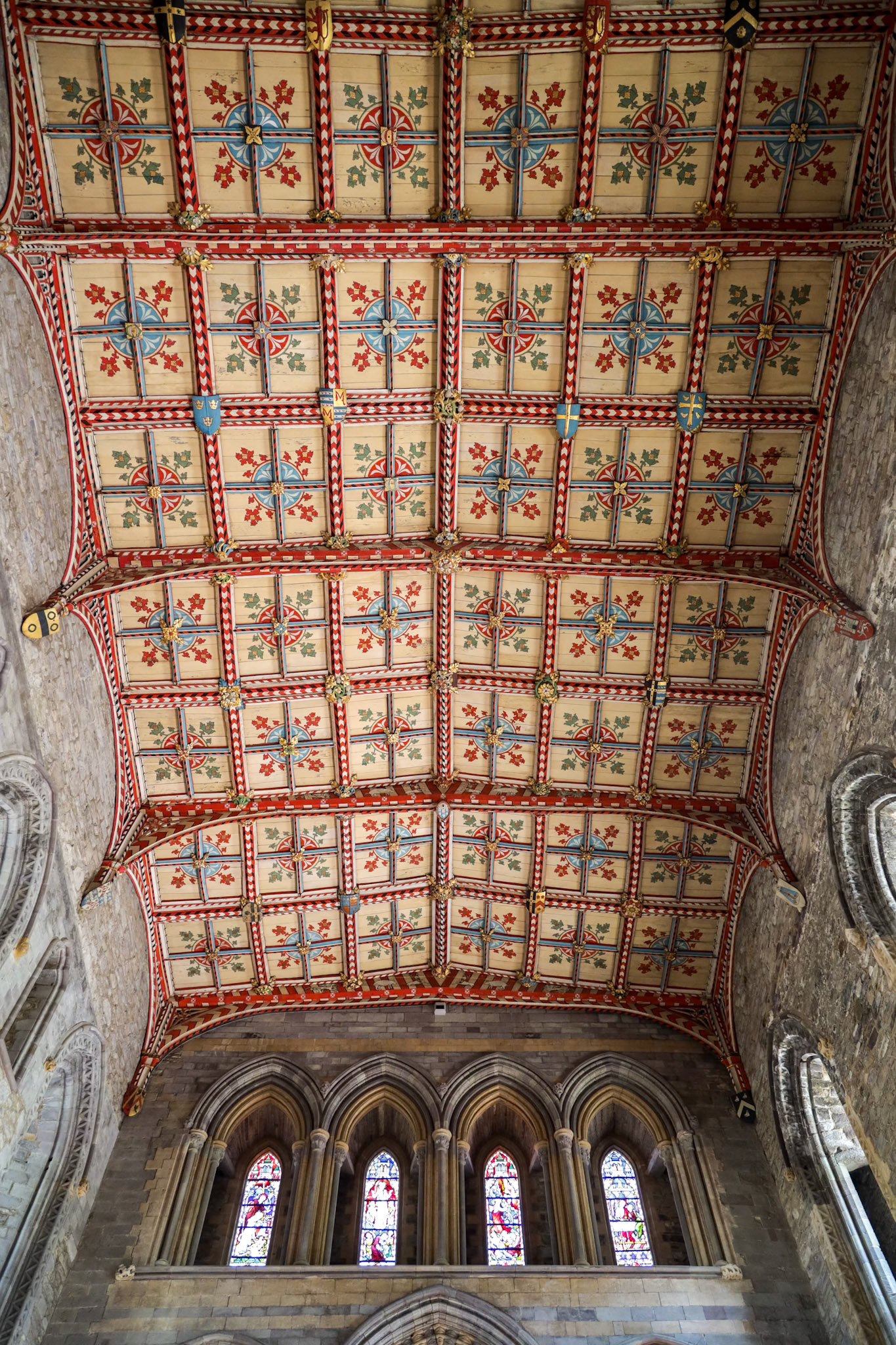 ST DAVID'S, PEMBROKESHIRE/UK - SEPTEMBER 13 : Interior view of the Cathedral at St David's in Pembrokeshire on September 13, 2019