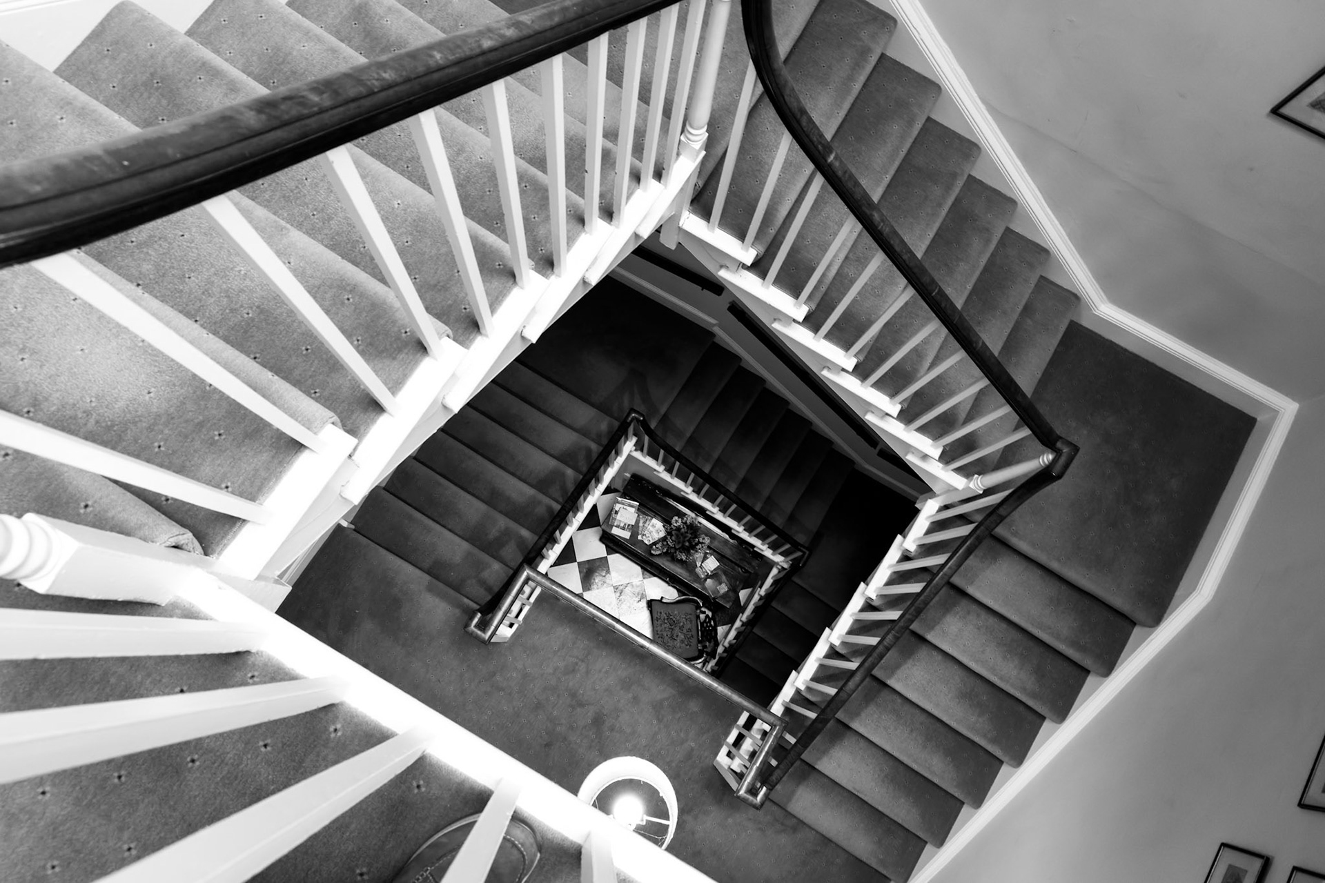 BRISTOL, UK - MAY 14 : Large staircase in a house in Bristol on May 14, 2019