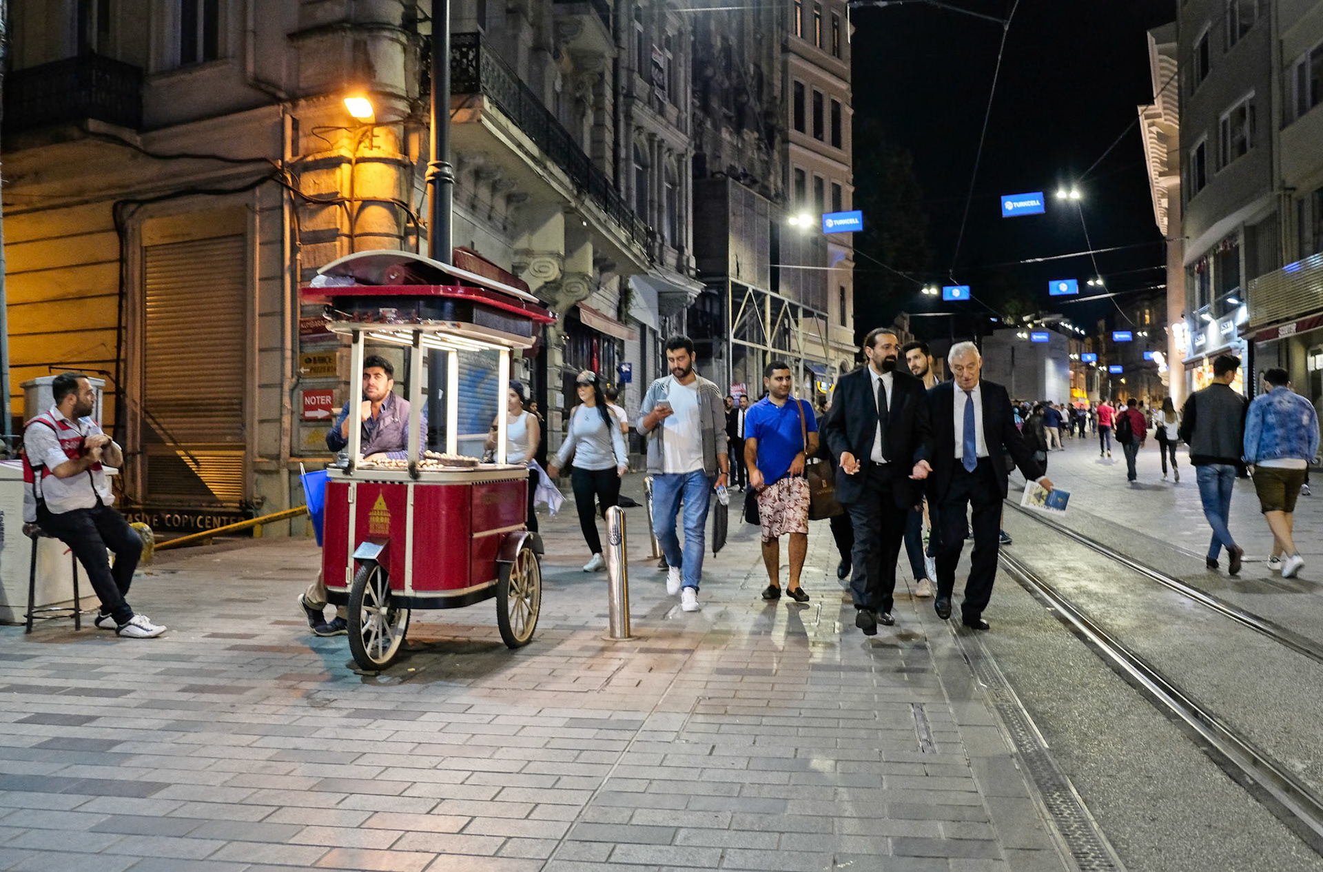 ISTANBUL, TURKEY - MAY 24 : People out and about at night in Istanbul Turkey on May 24, 2018. Unidentified people