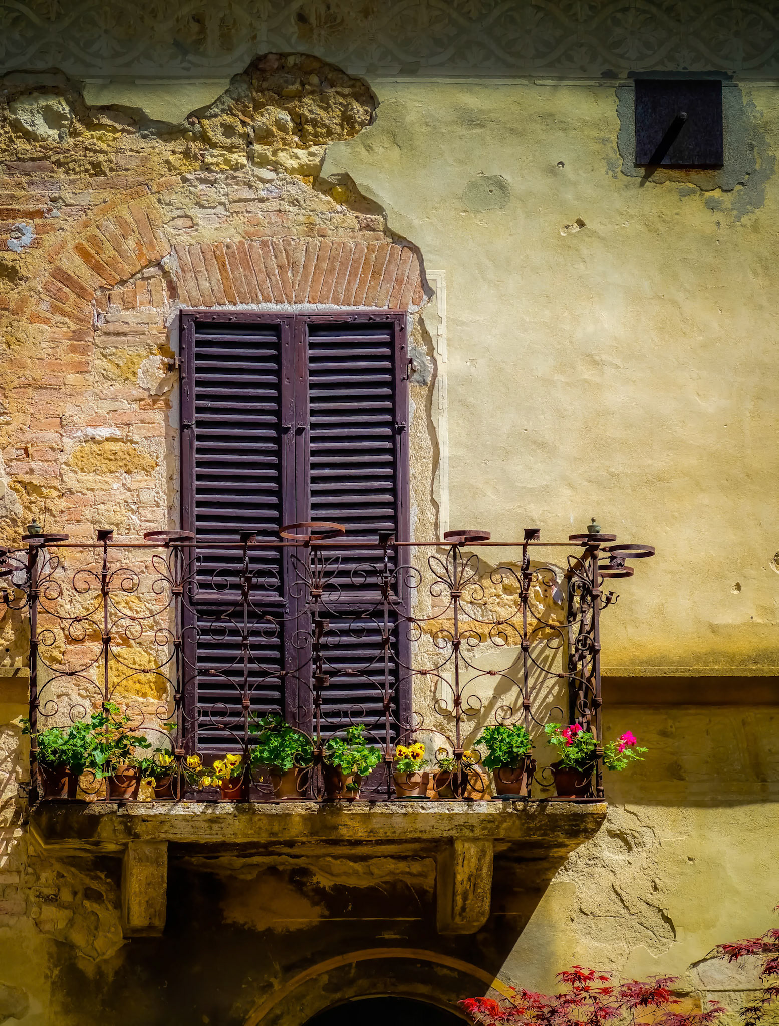 Balcony of a Building in Pienza