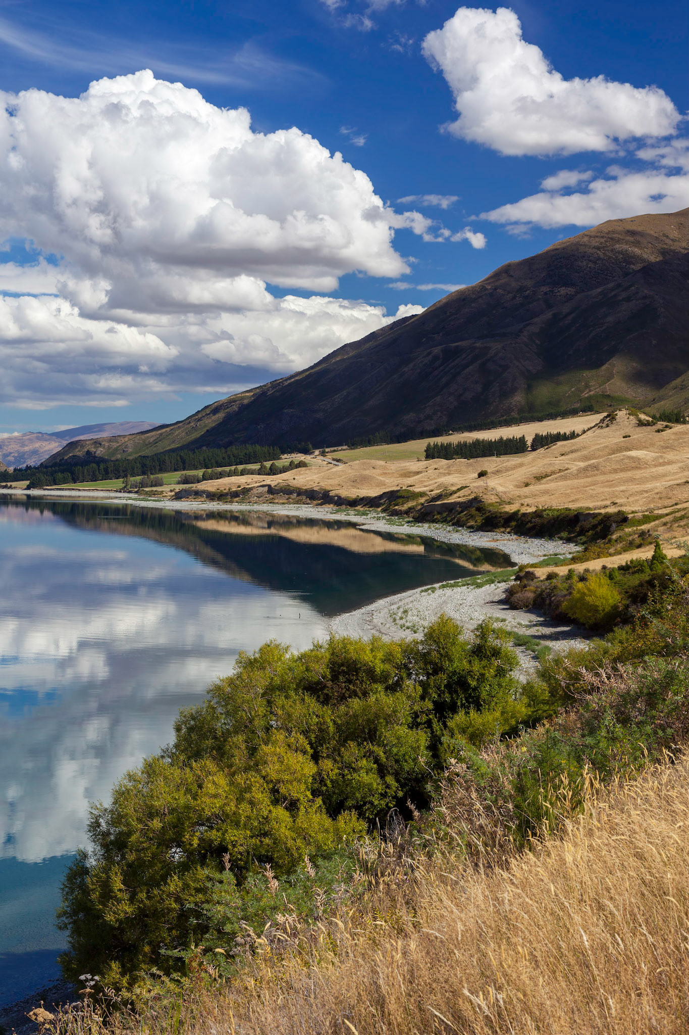 Scenic View of Lake Hawea in New Zealand