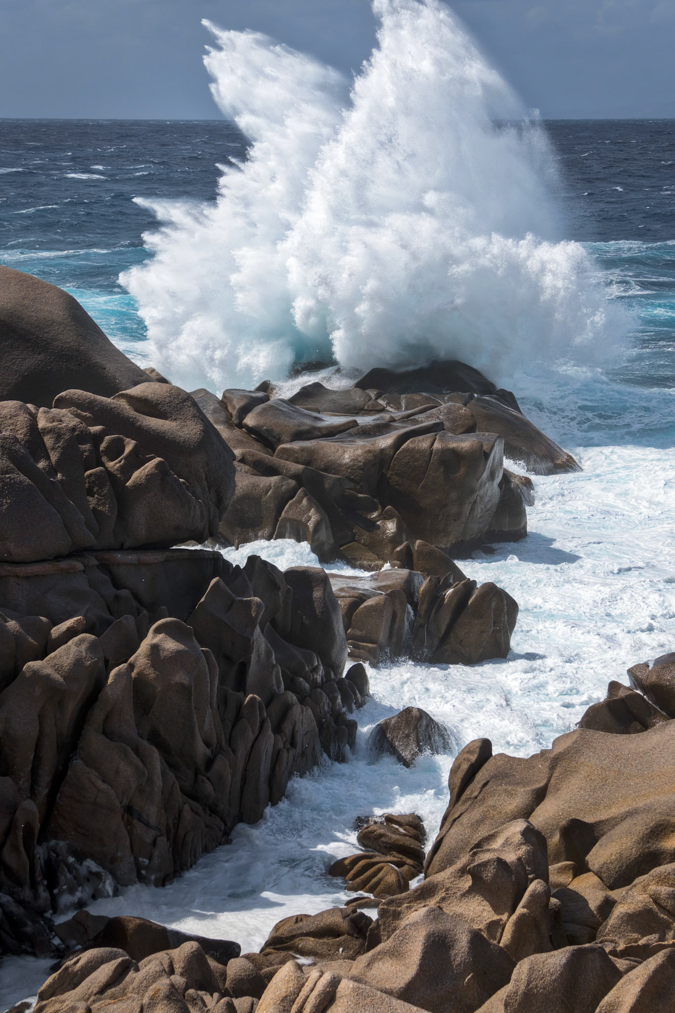 Waves Pounding the Coastline at Capo Testa Sardinia
