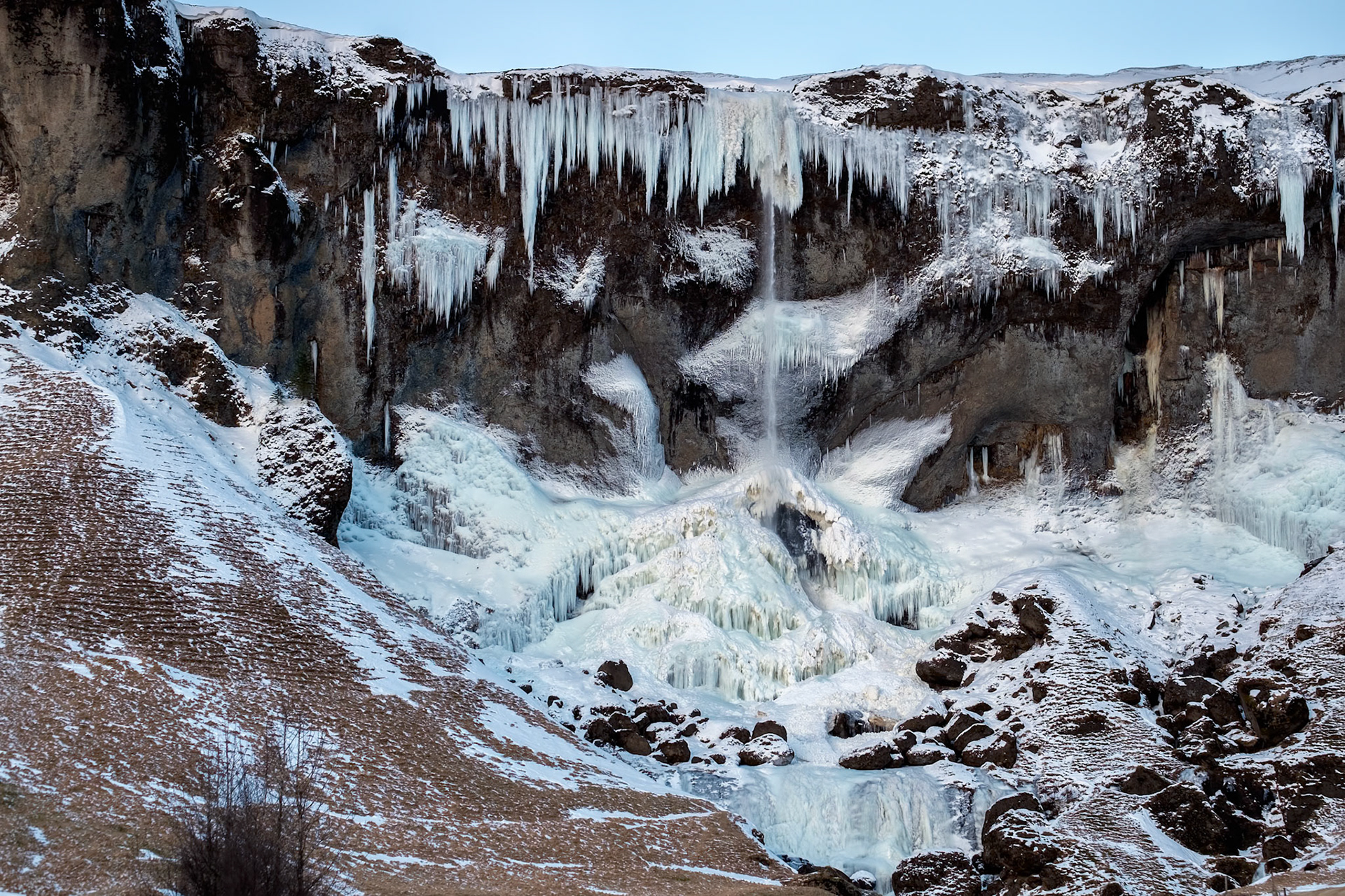Frozen Waterfall near Vik Iceland