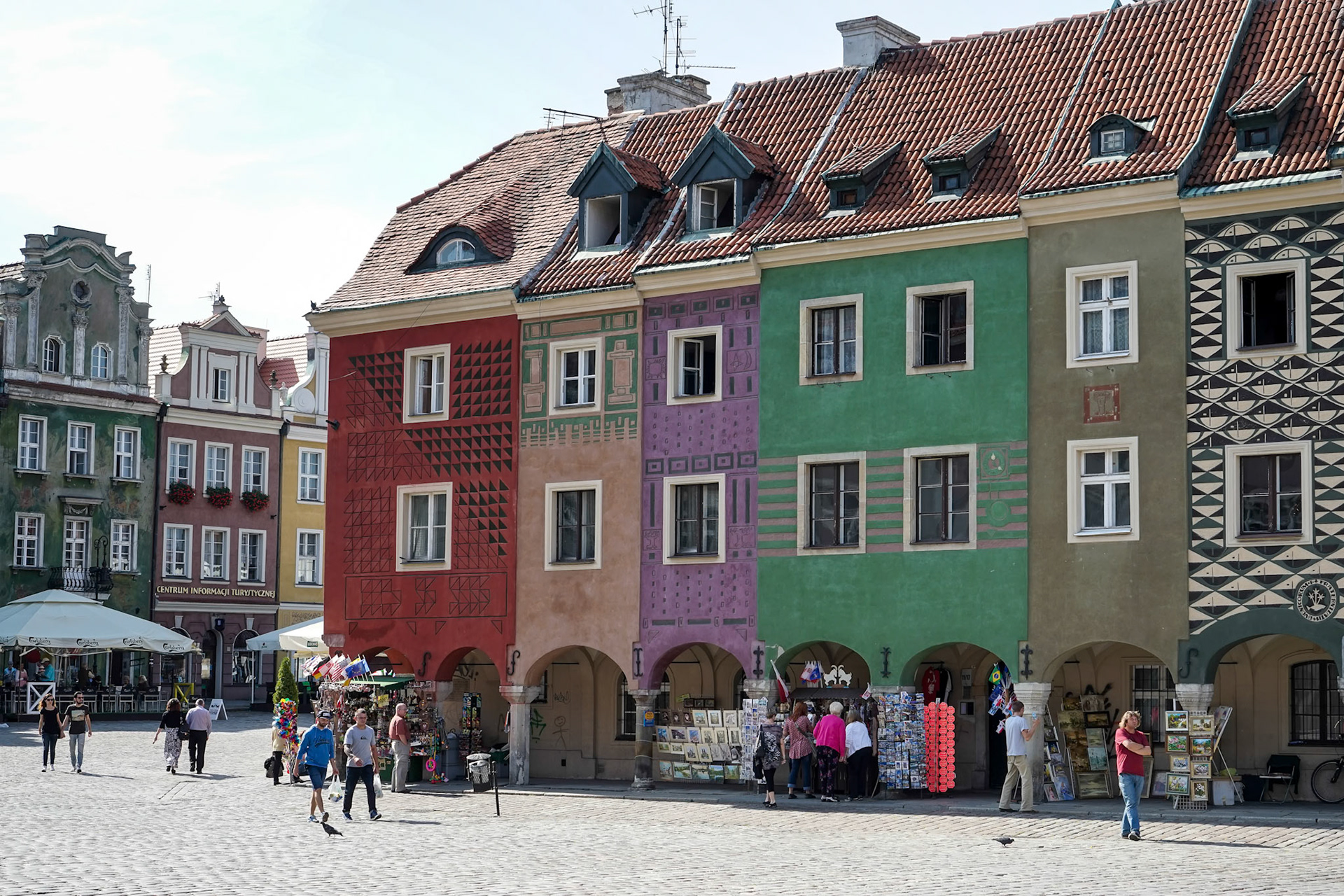 Row of Multicoloured Houses in Poznan