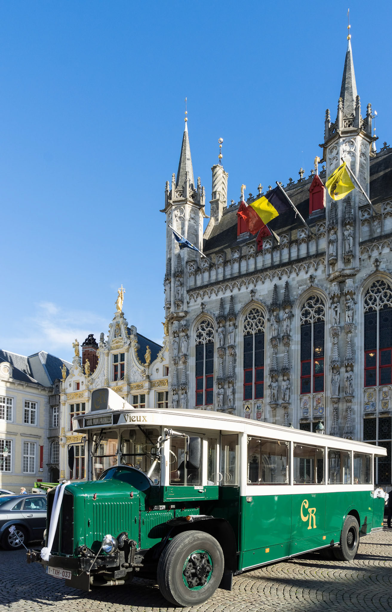 Old Bus outside the Provincial Palace in Bruges