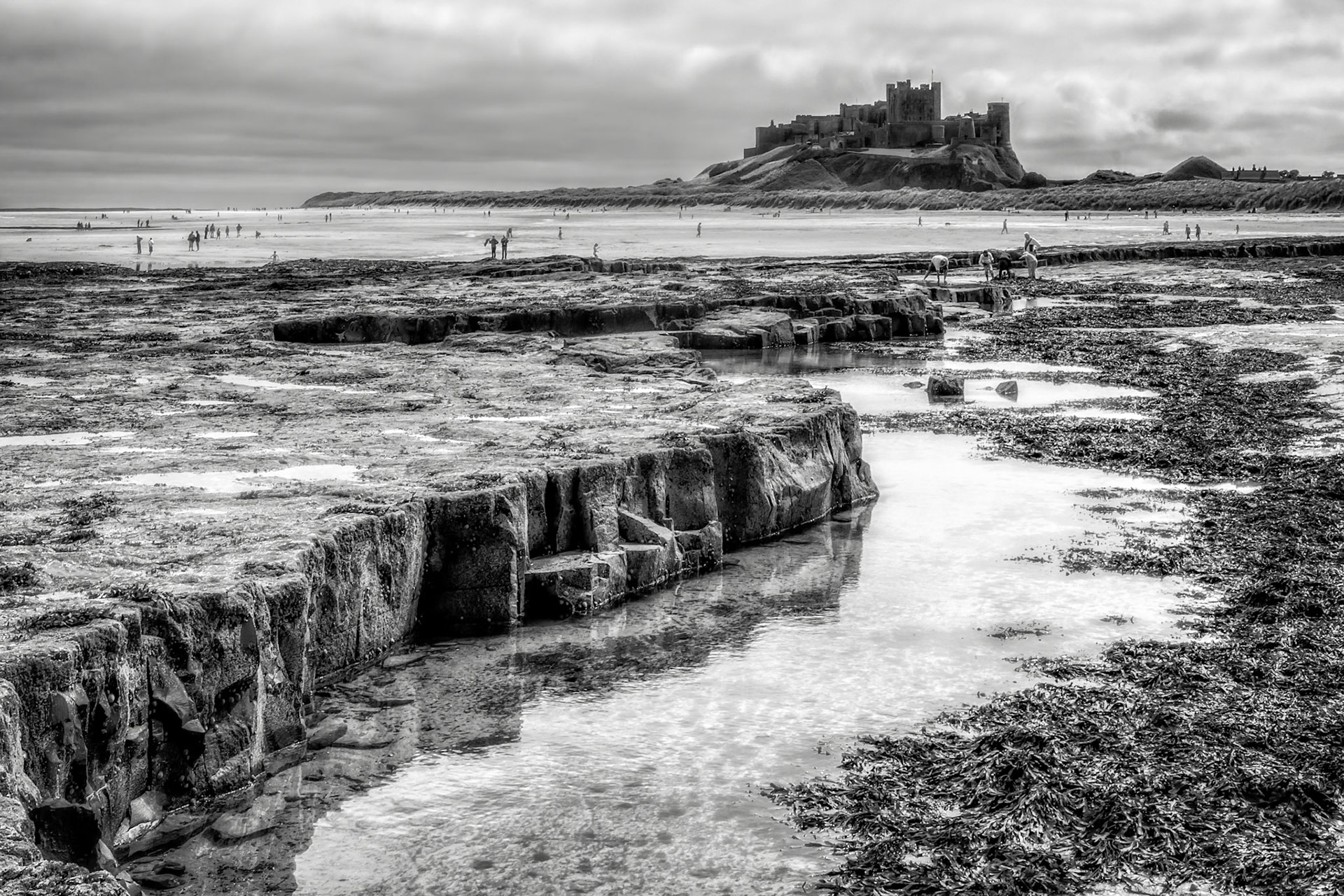 Shoreline View to Bamburgh Castle