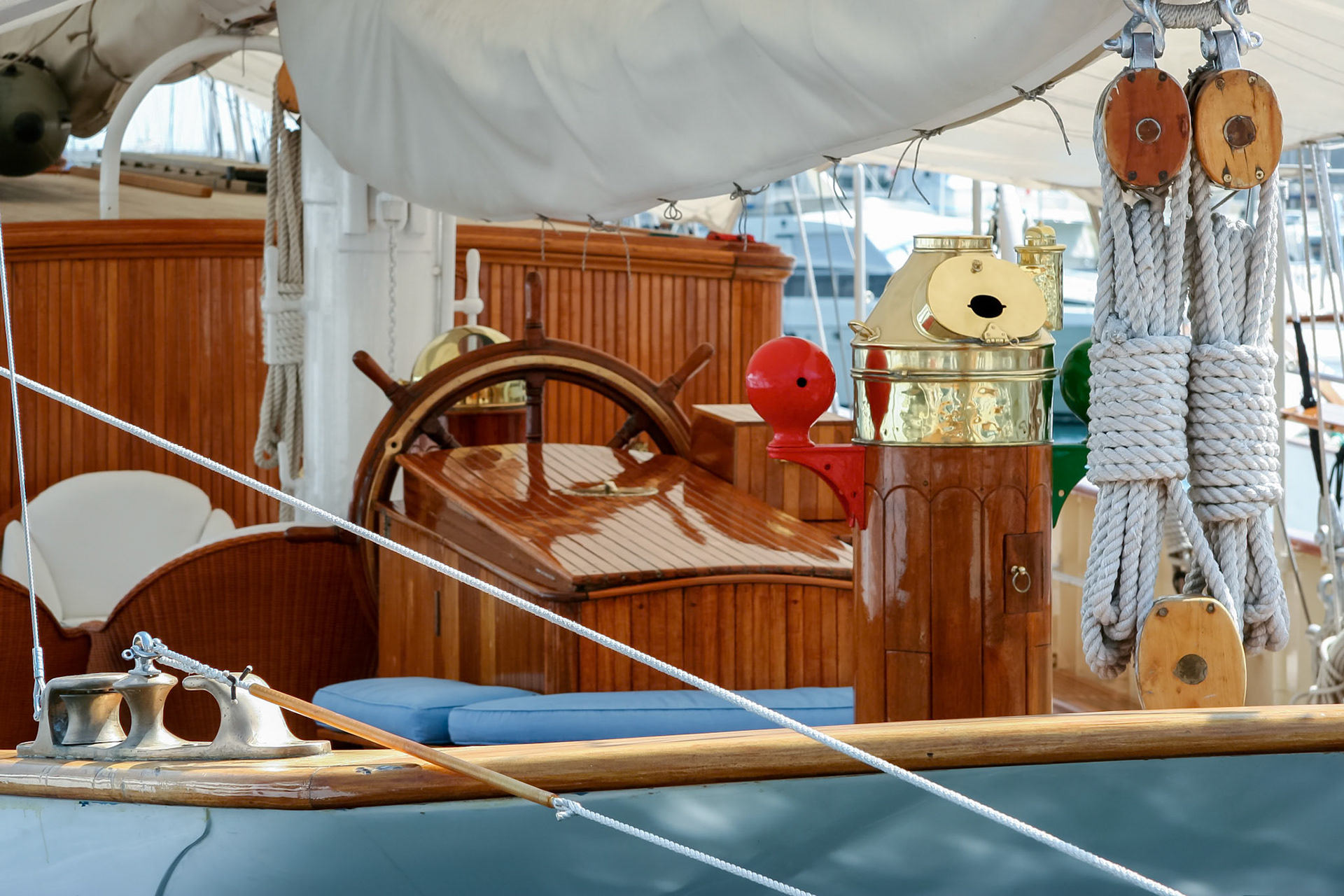Close-up of a Yacht Moored at Monte Carlo