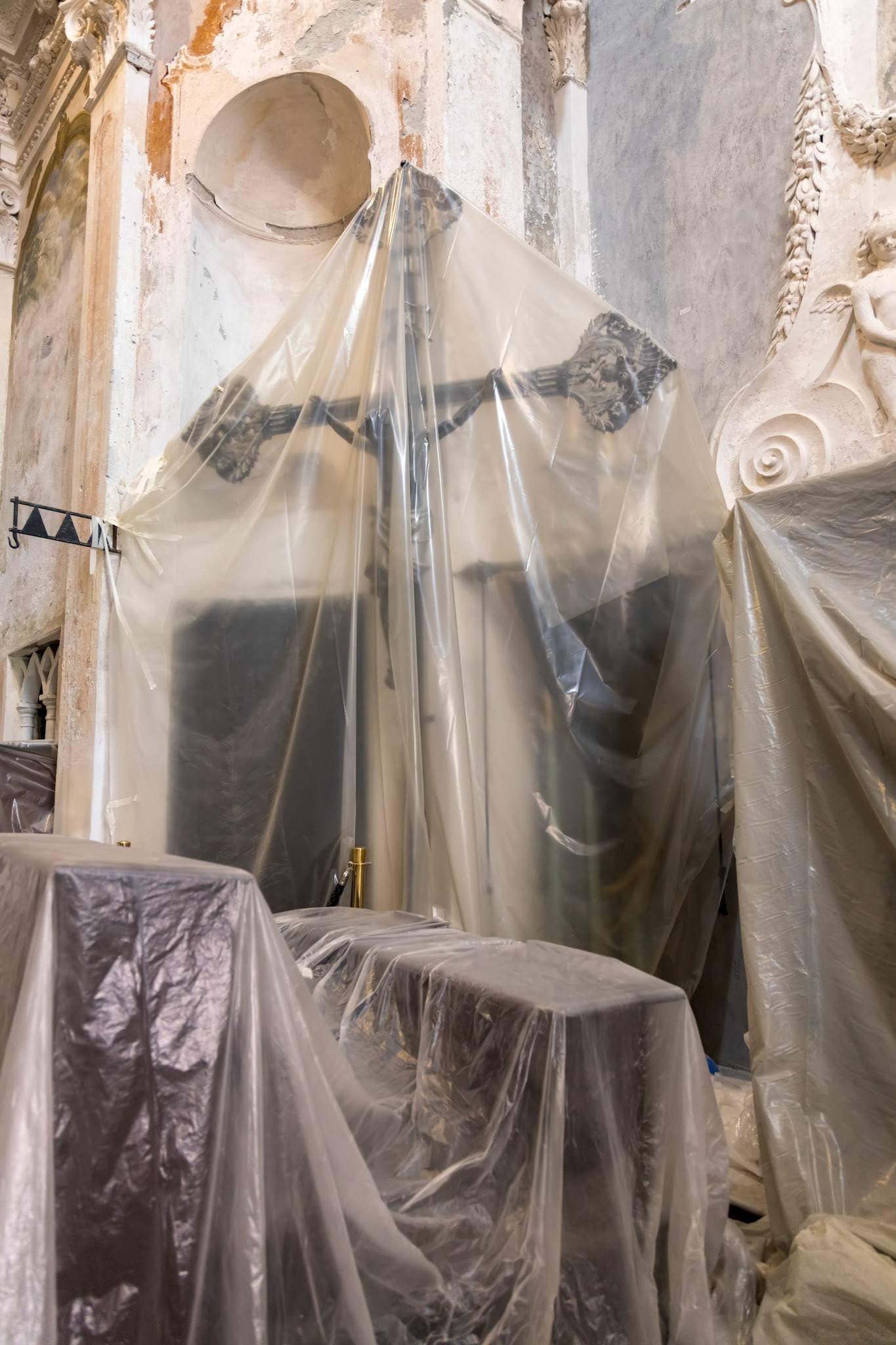 MONTEROSSO, LIGURIA/ITALY  - APRIL 22 : Chapel dedicated to the dead and prayers in Monterosso Liguria Italy on April 22, 2019