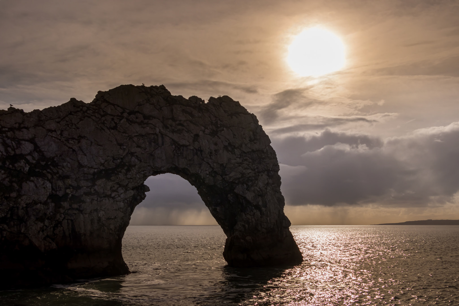 View of Durdle Door on the Isle of Purbeck near Lulworth Cove in Dorset