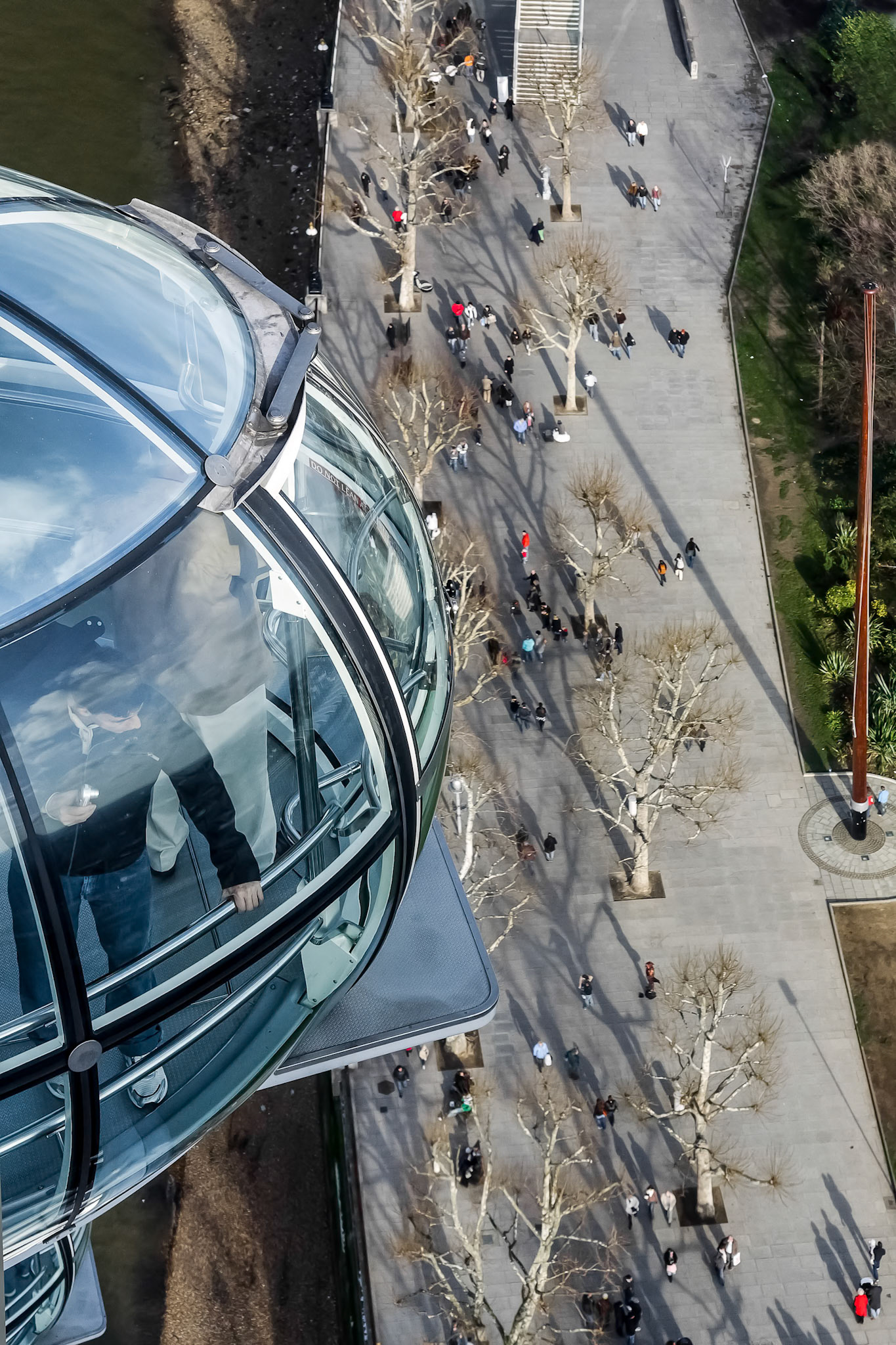View from the London Eye to the Pedestrians on the Pavement below