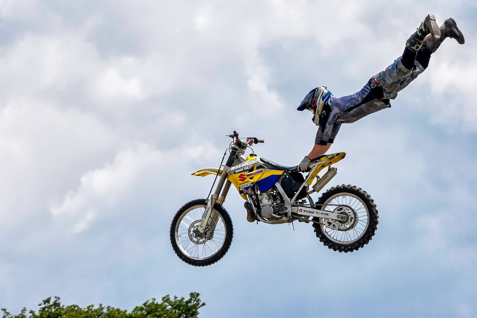 Stunt Motorcyclist at the Hop Farm in Kent