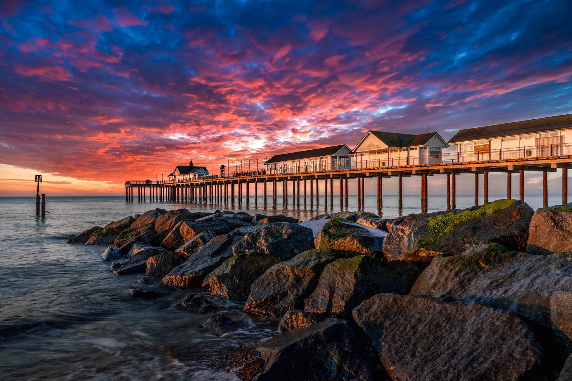 SOUTHWOLD, SUFFOLK/UK - MAY 24 : Sunrise over Southwold Pier in Suffolk on May 24, 2017