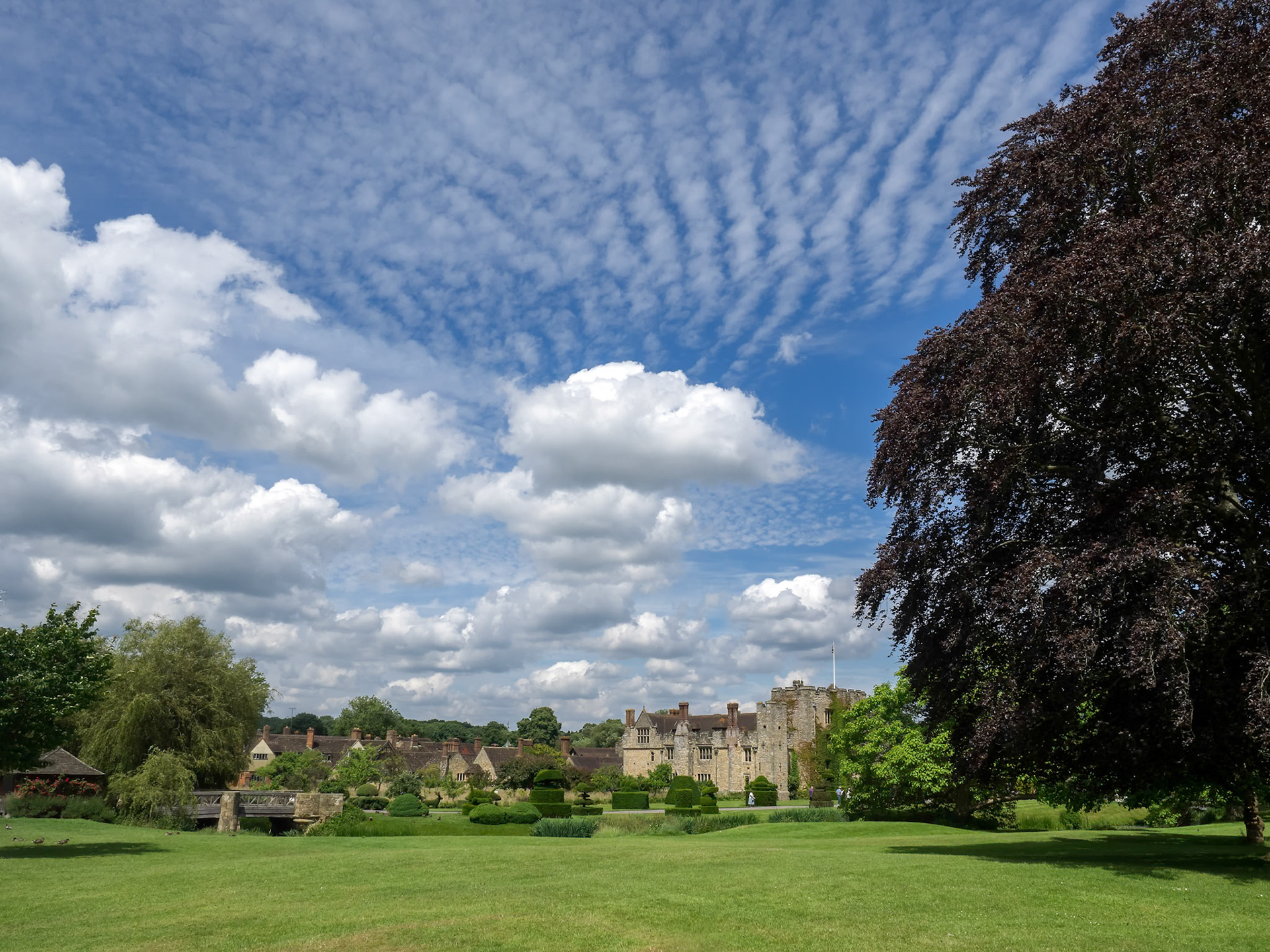 View of Hever Castle on a Sunny Summer Day
